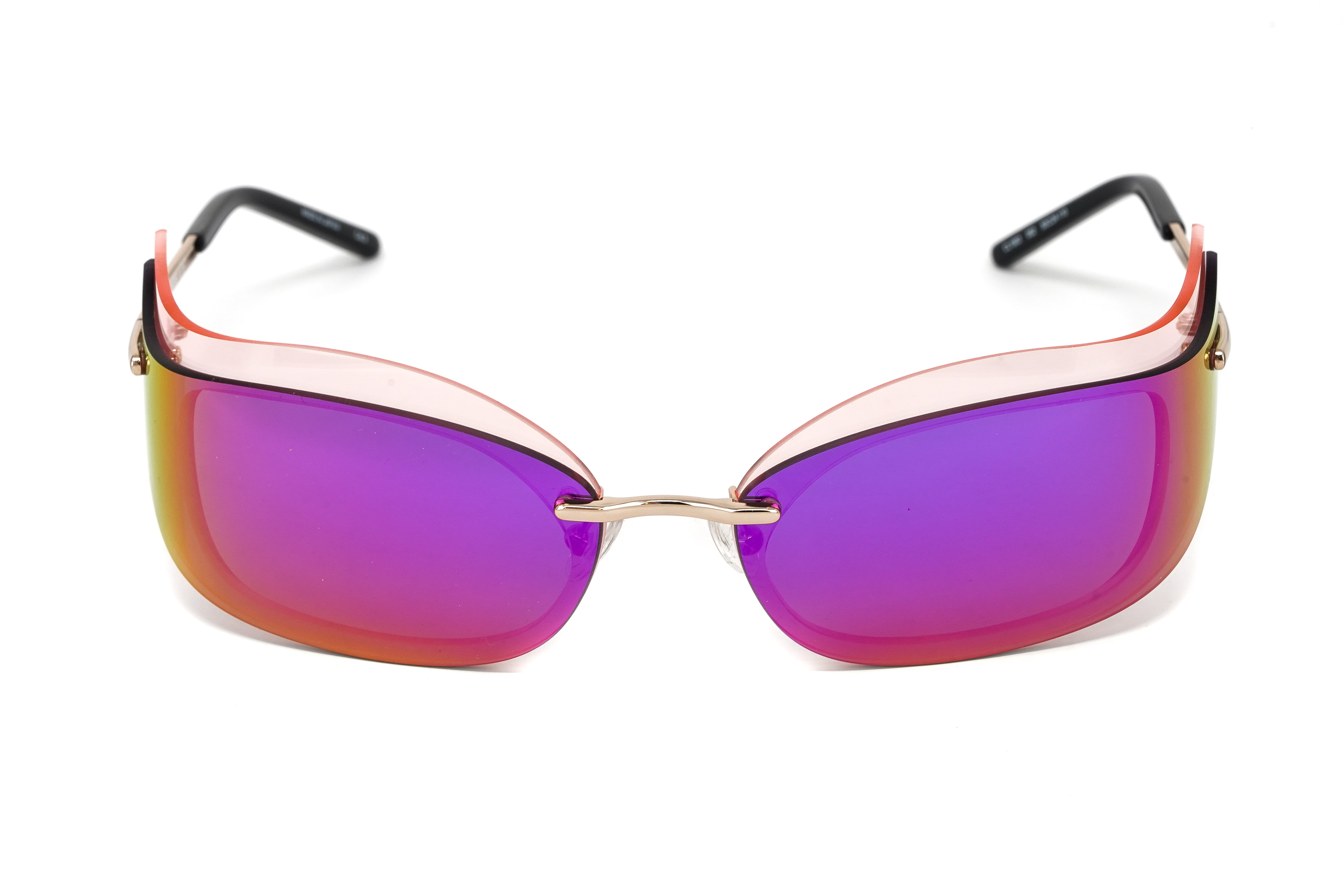 Courrèges Women's Sunglasses Cat Eye Wraparound Pink/Gold CL1903-002 53