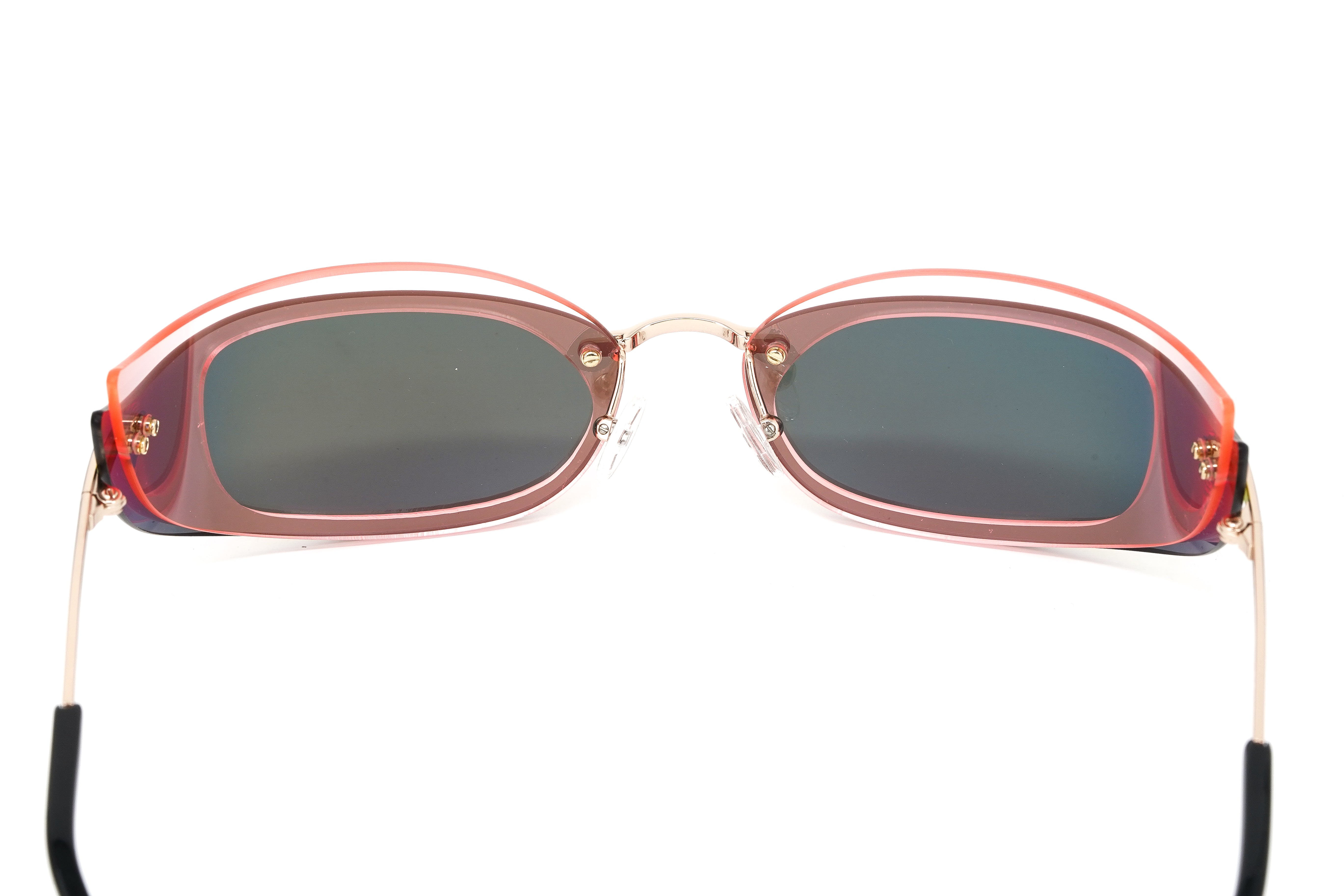 Courrèges Women's Sunglasses Cat Eye Wraparound Pink/Gold CL1903-002 53-GR8 Sunglasses