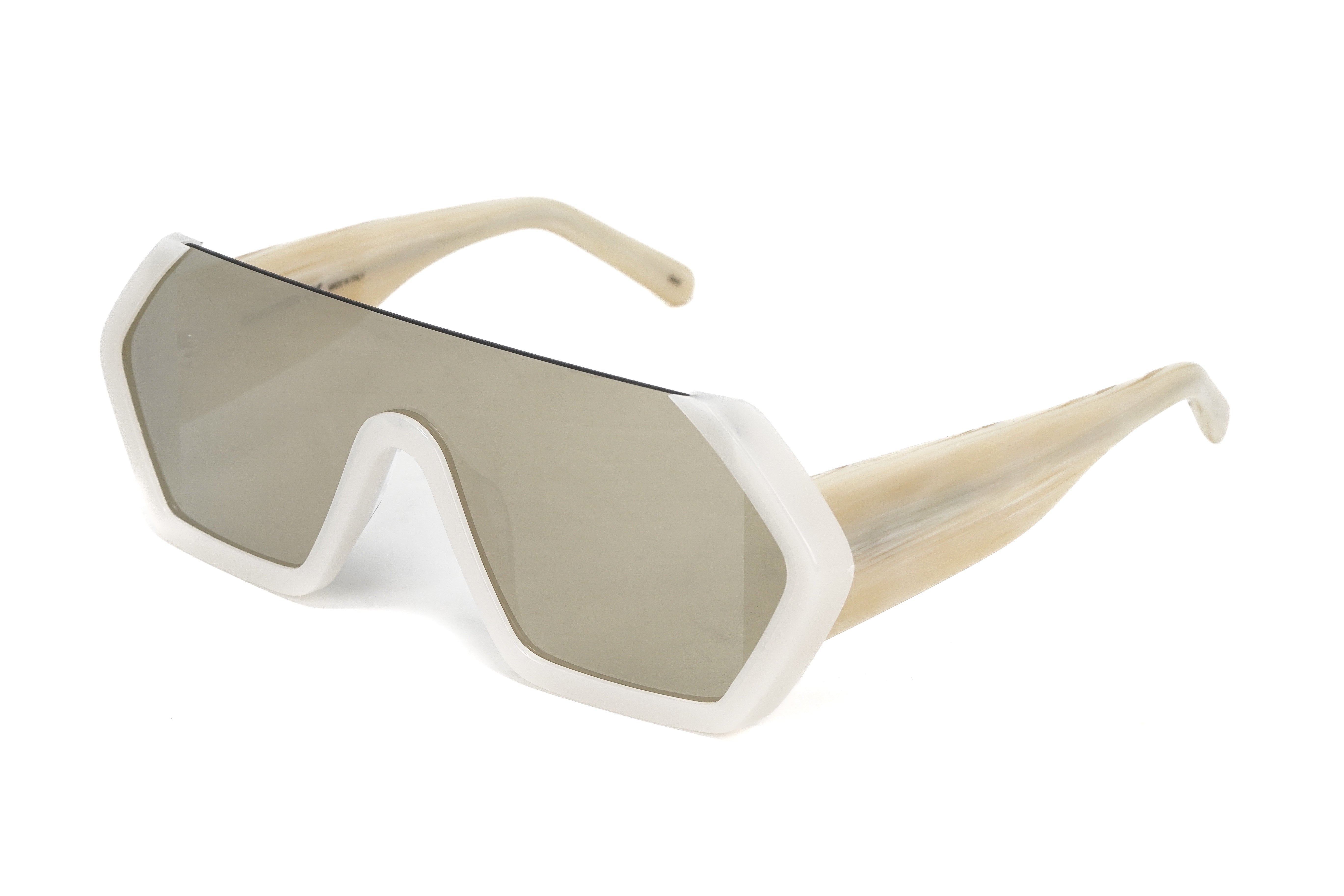 Courrèges Women's Sunglasses Oversized Shield Ivory/Beige CL1909-003 99-GR8 Sunglasses