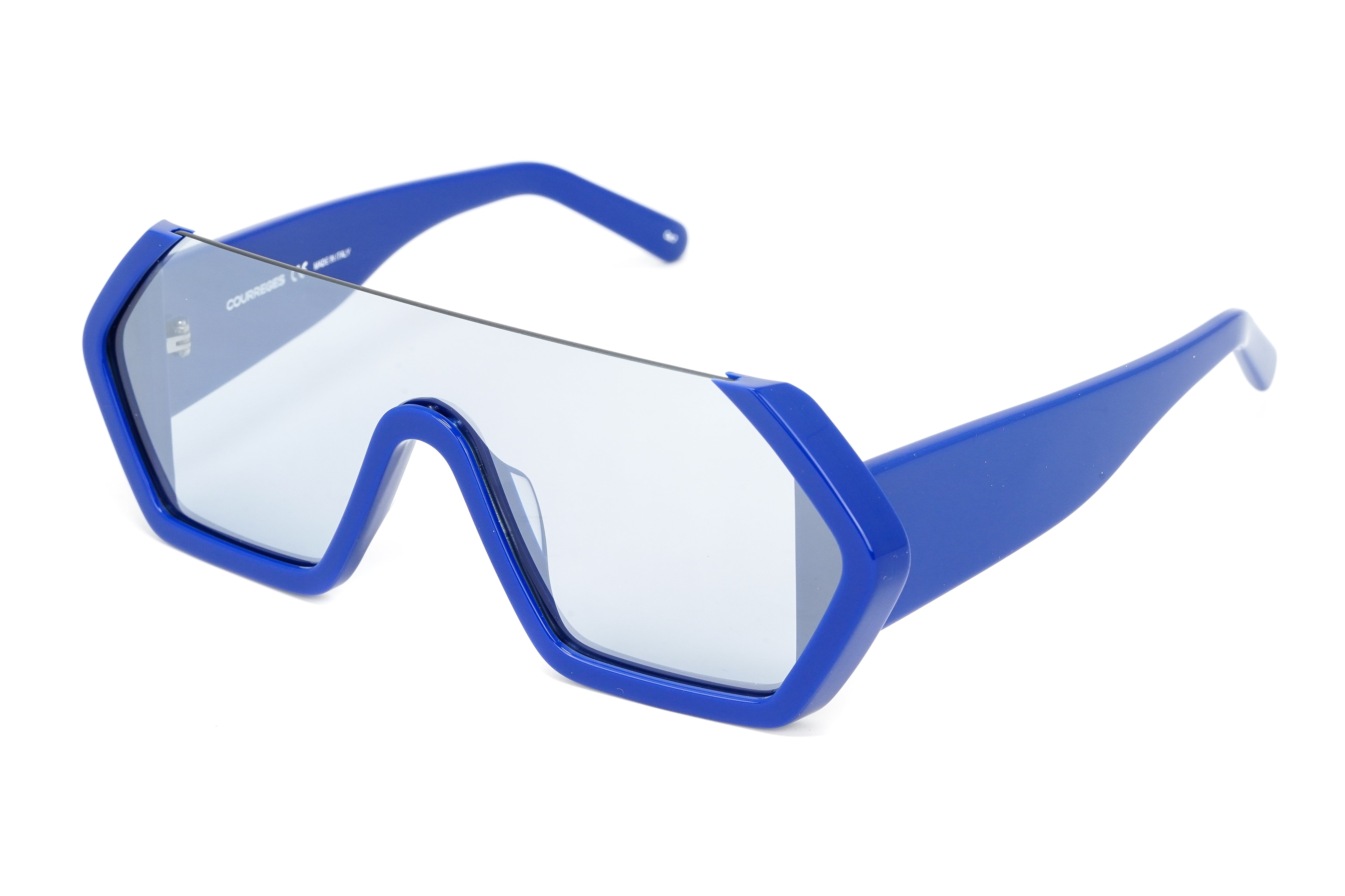 Courrèges Women's Sunglasses Oversized Shield Blue CL1909-004 99-GR8 Sunglasses