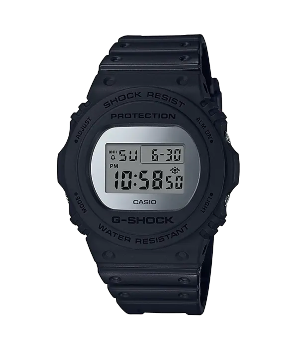 Casio G-Shock Watch Men's Round Metallic Silver Mirror Face DW-5700BBMA-1DR-GR8 Sunglasses