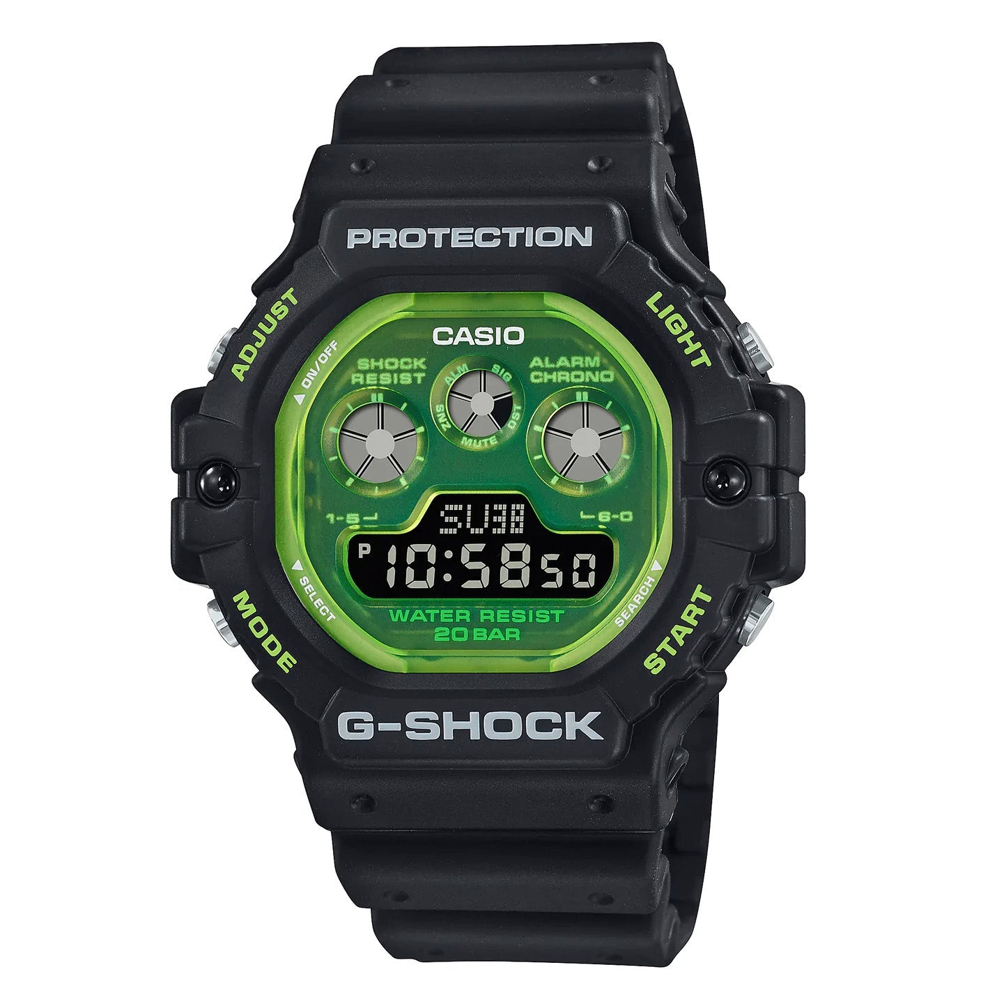 Casio G-Shock Watch Men's Shock Tech Skeleton Black/Green DW-5900TS-1DR-GR8 Sunglasses