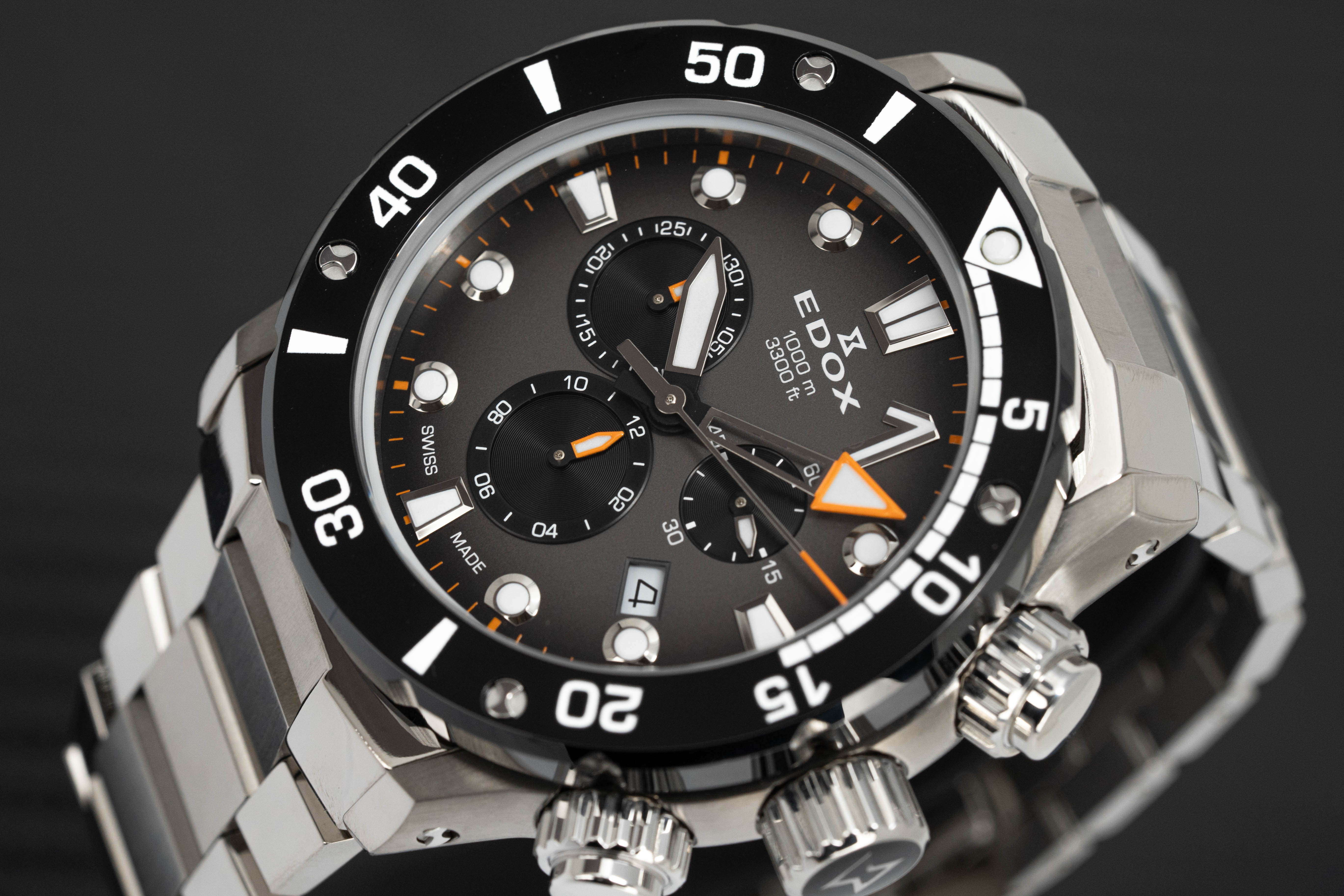 Edox Men's Watch CO-1 Chronograph Black Titanium 10242-TINM-GIDNO-GR8 Sunglasses