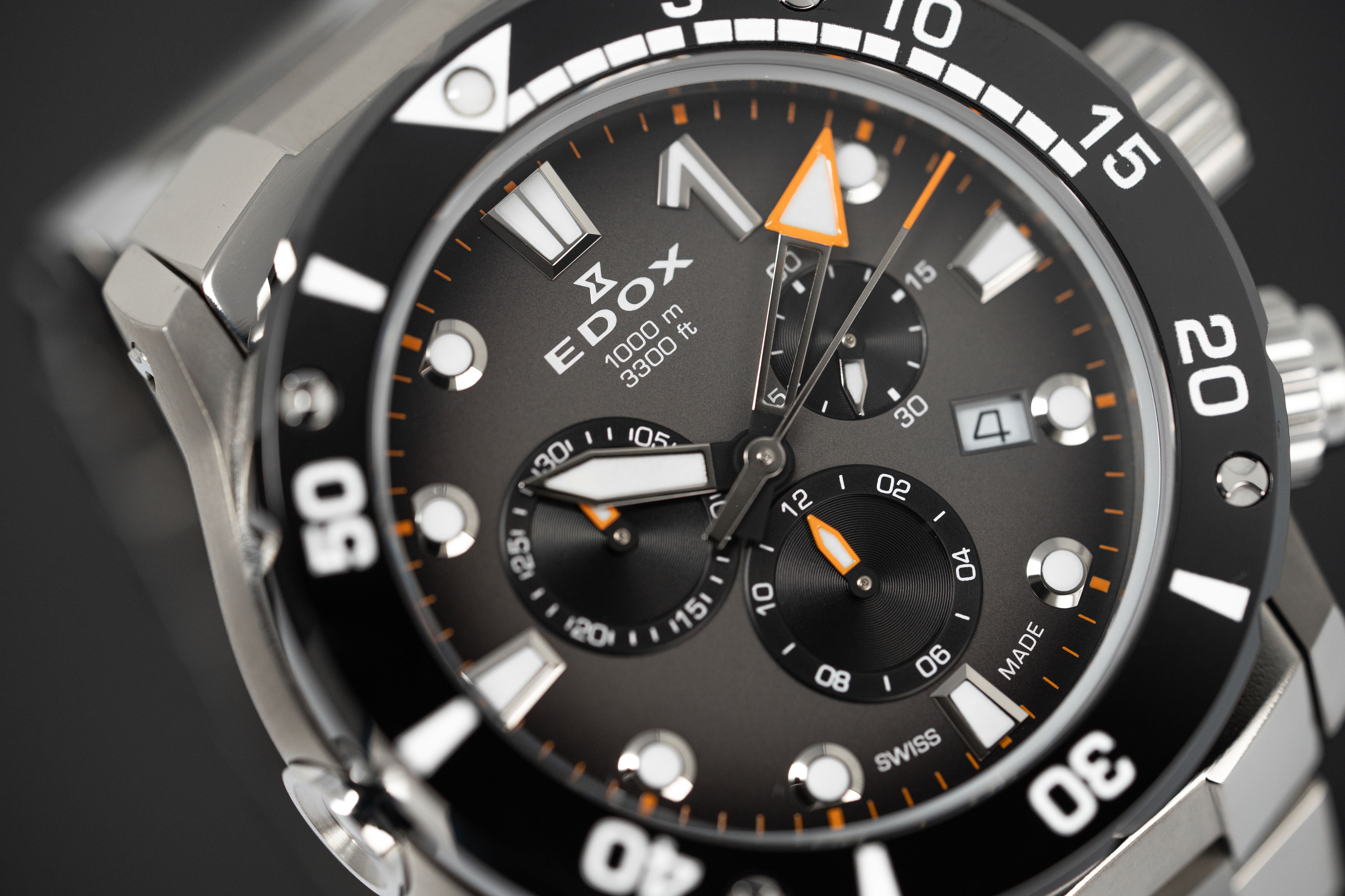 Edox Men's Watch CO-1 Chronograph Black Titanium 10242-TINM-GIDNO-GR8 Sunglasses