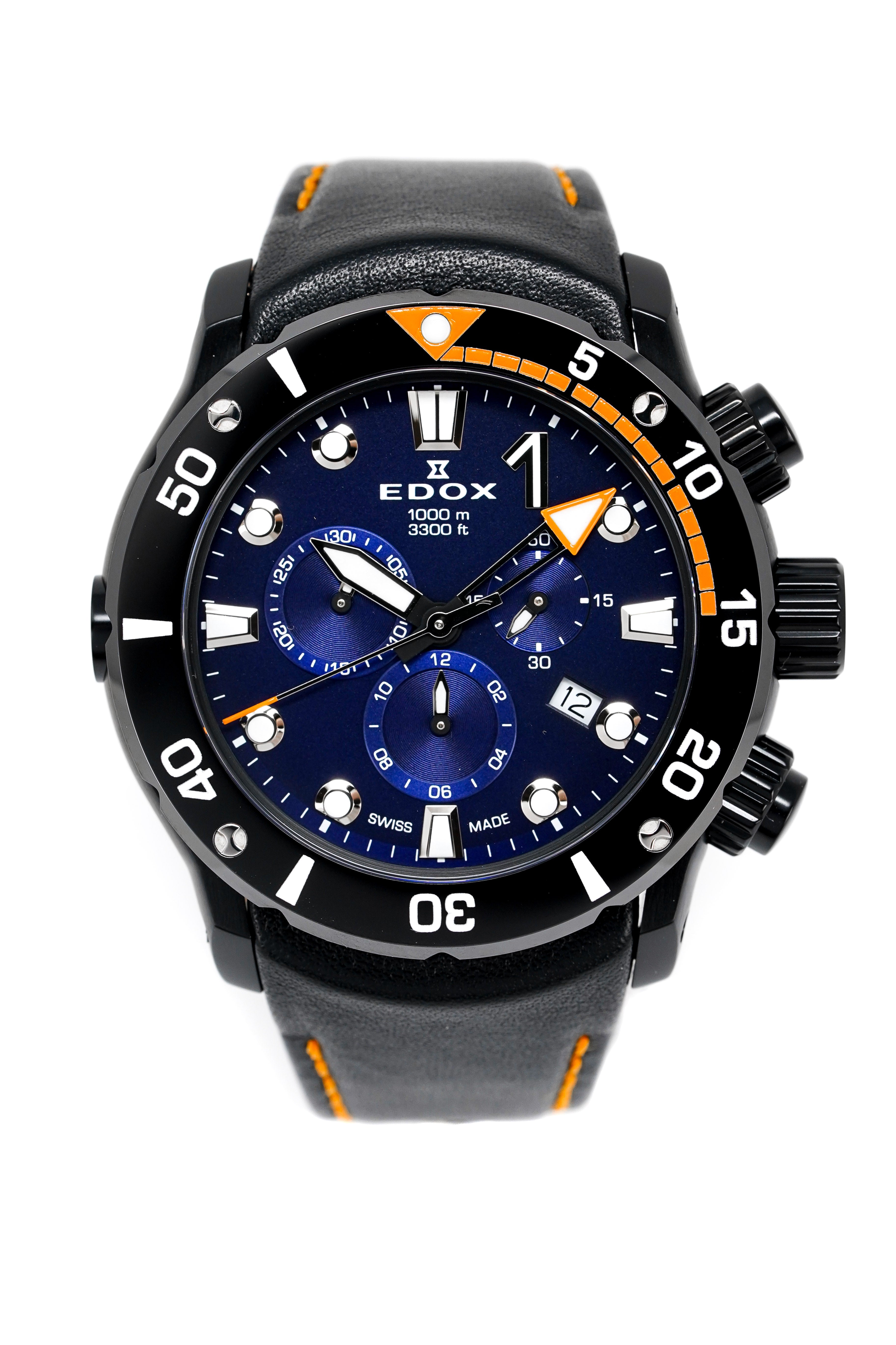 Edox Men's Watch CO-1 Chronograph Black PVD Titanium 10242-TINNO-BUIN-GR8 Sunglasses