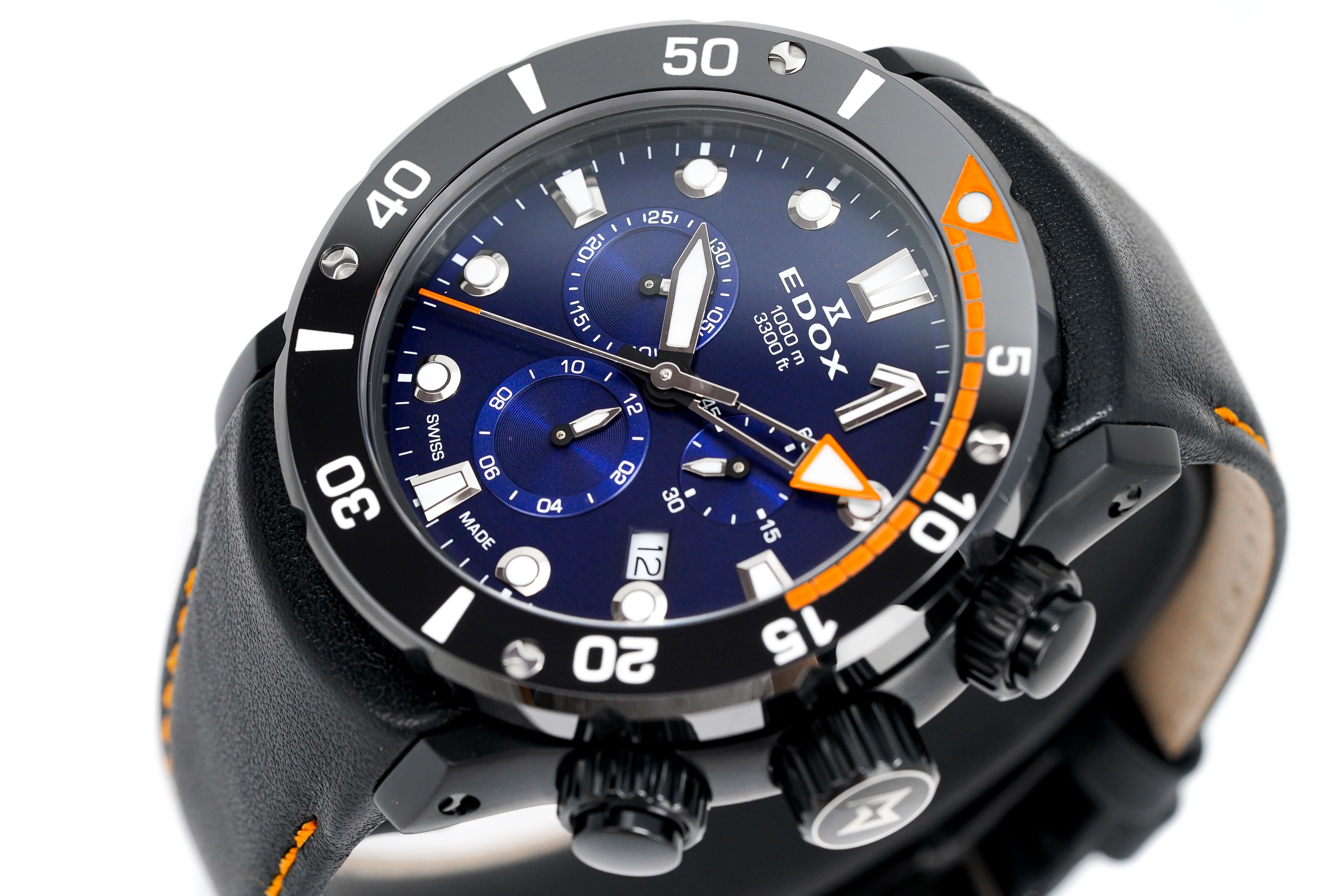 Edox Men's Watch CO-1 Chronograph Black PVD Titanium 10242-TINNO-BUIN-GR8 Sunglasses