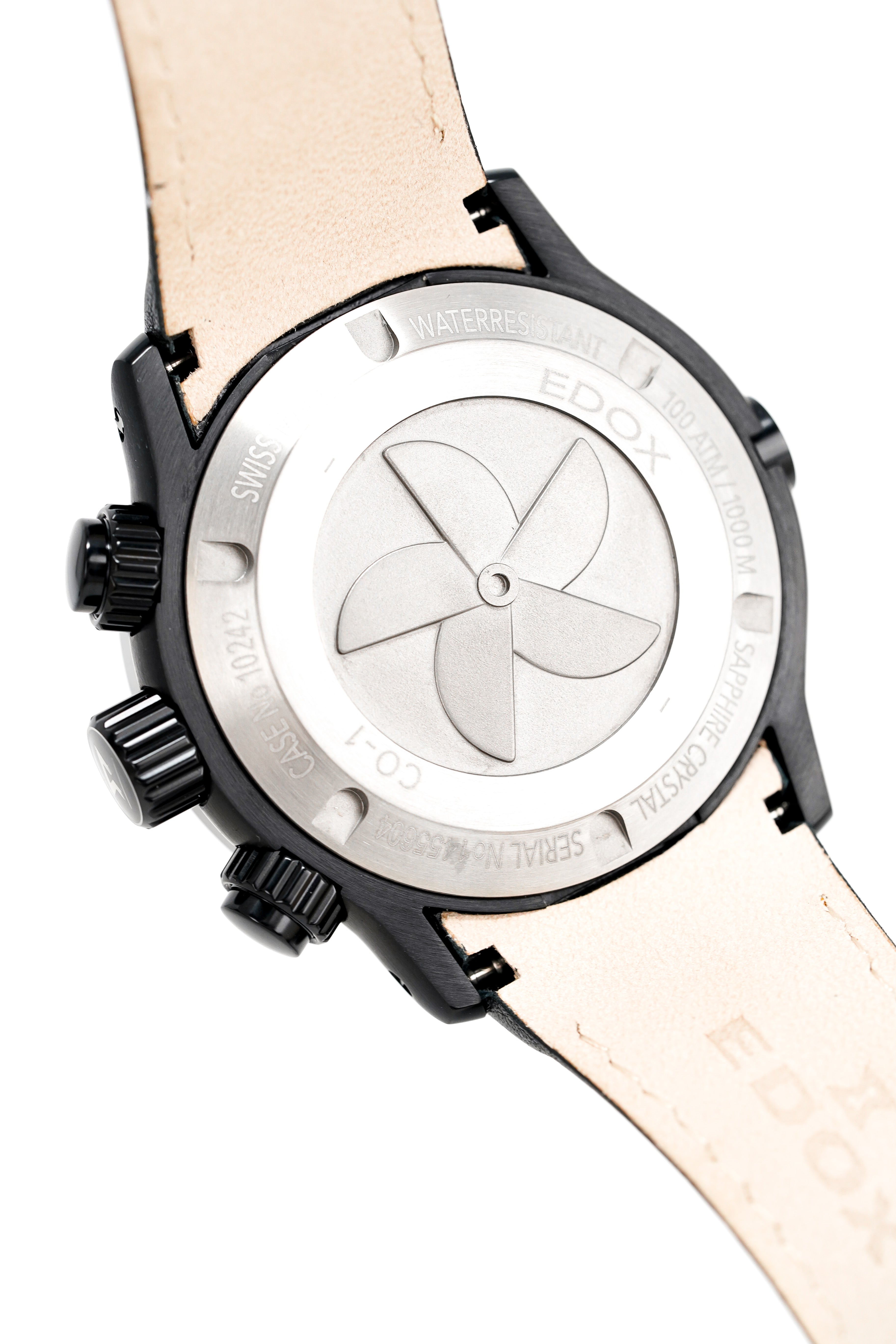 Edox Men's Watch CO-1 Chronograph Black PVD Titanium 10242-TINNO-BUIN-GR8 Sunglasses