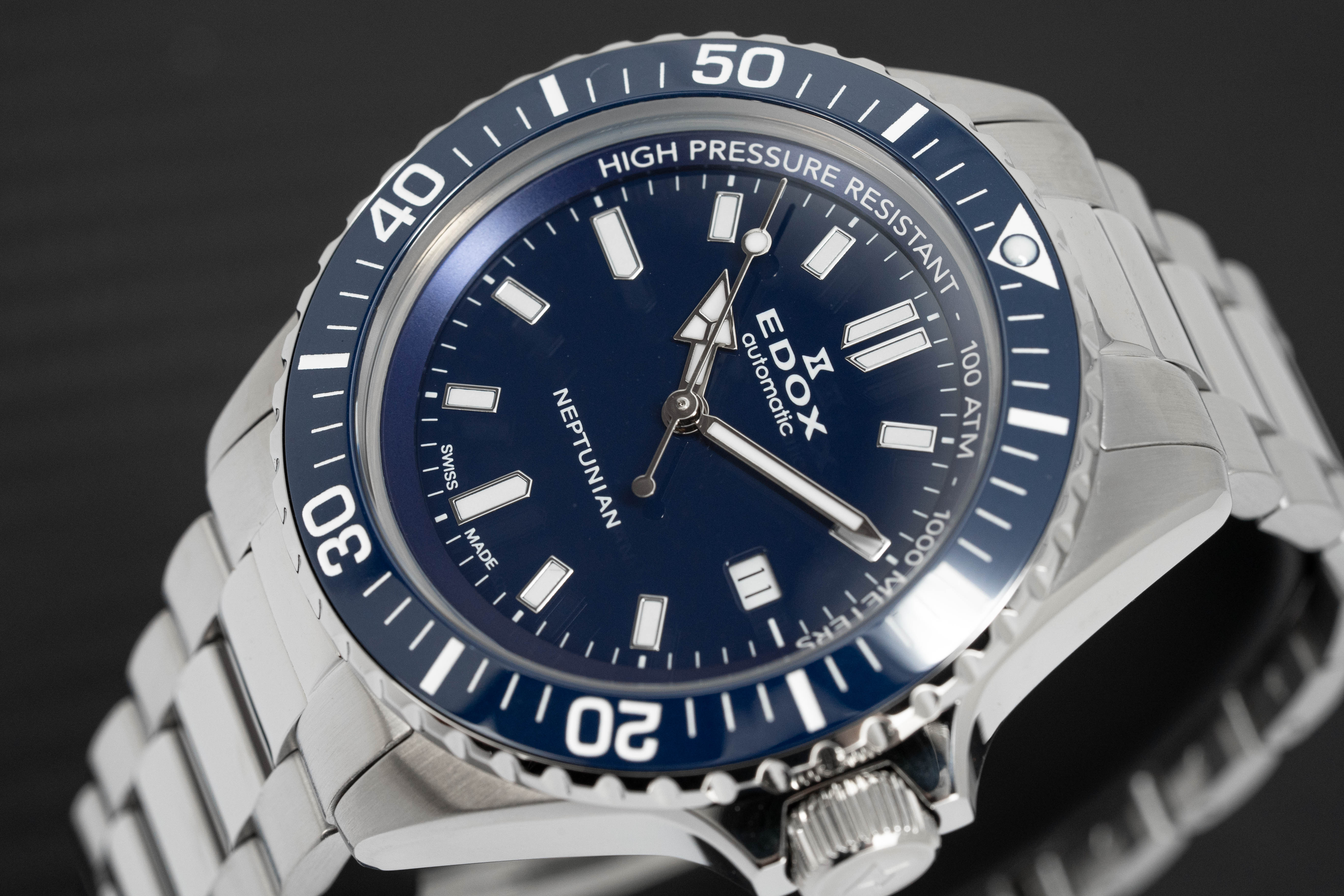 Edox Men's Watch Neptunian Automatic Steel Blue 80120-3BUM-BUF-GR8 Sunglasses