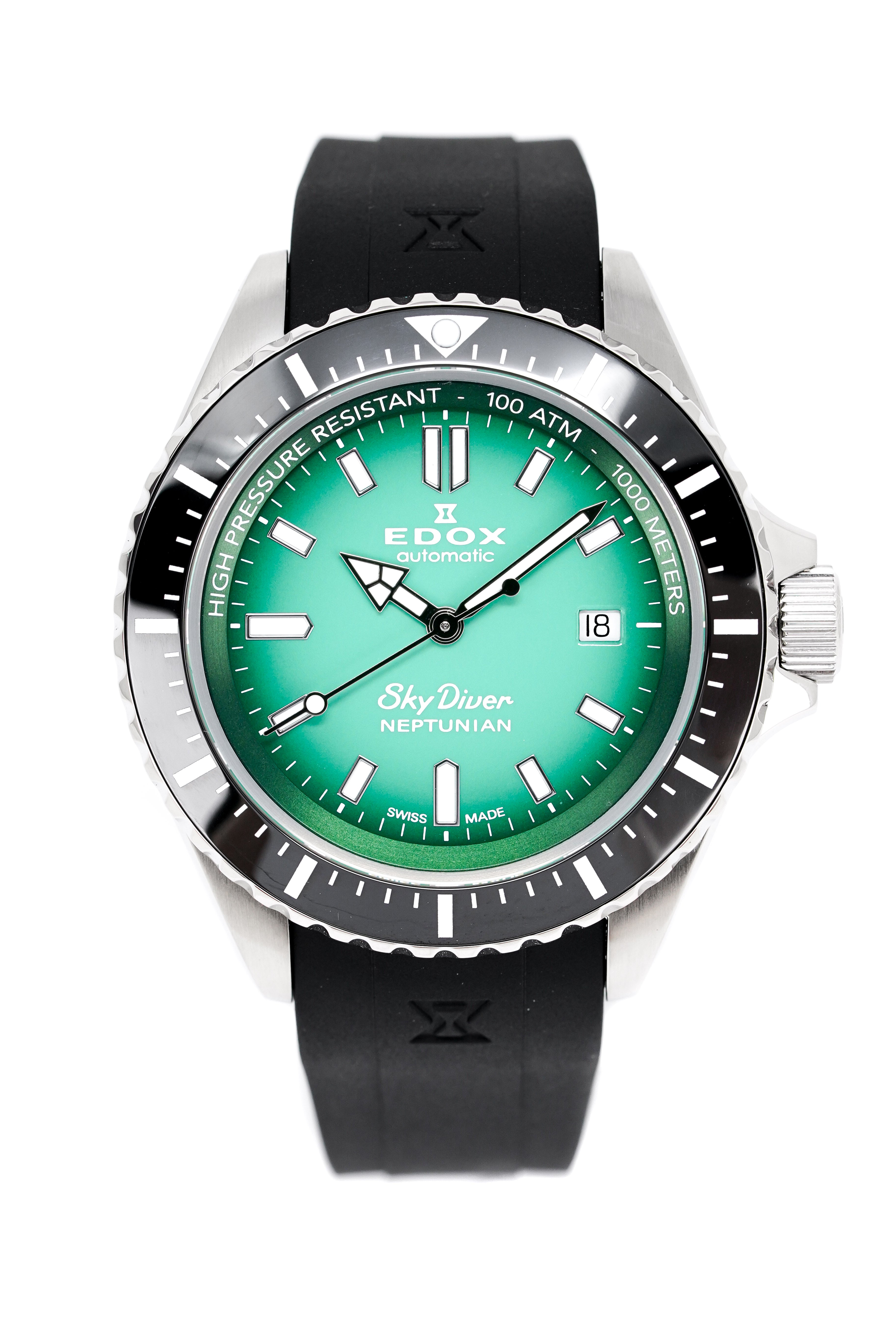 Edox Men's Watch Neptunian Sky Diver Automatic Green 80120-3NCA-VDN-GR8 Sunglasses