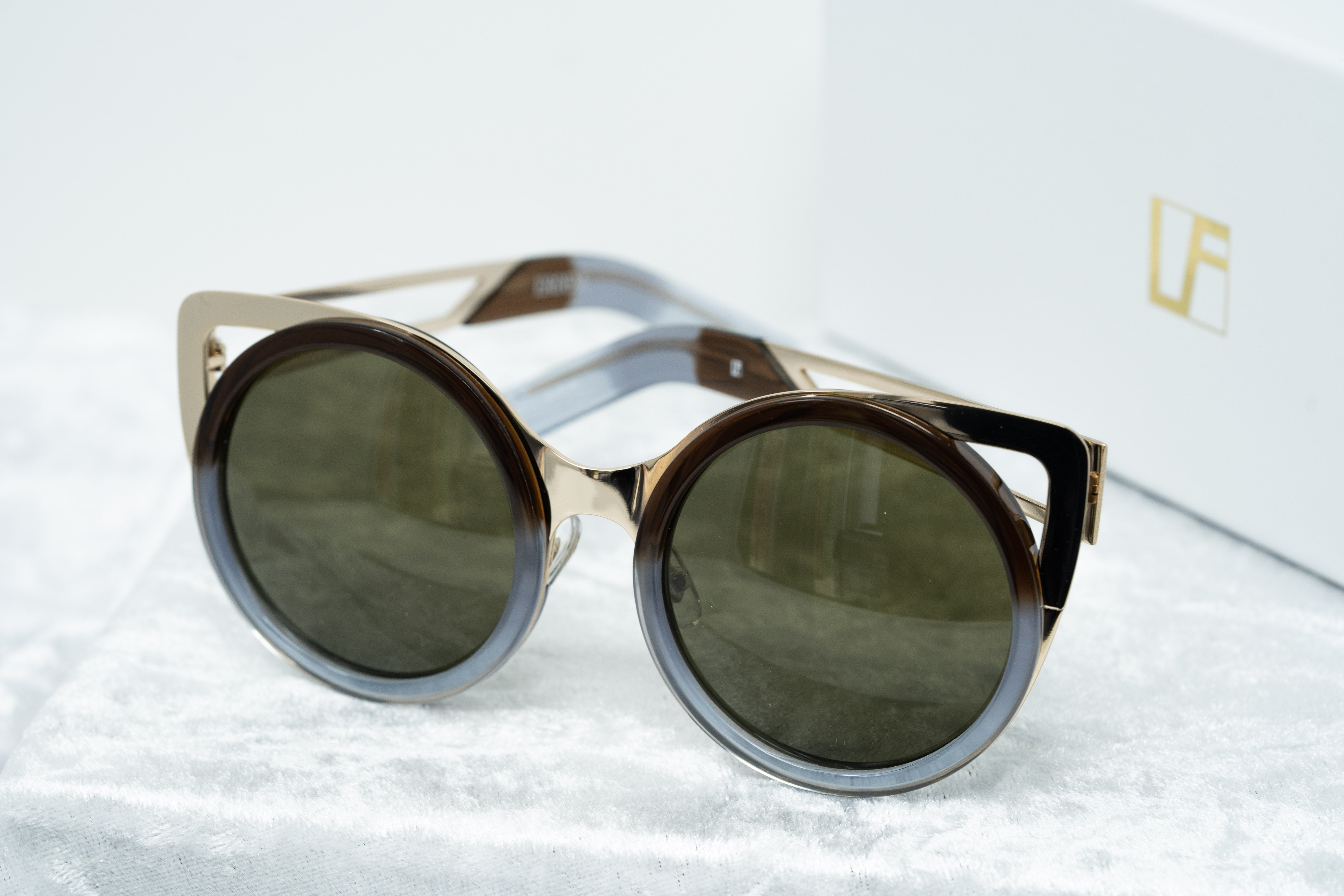 Erdem Sunglasses Cat Eye Light Gold and Black-GR8 Sunglasses