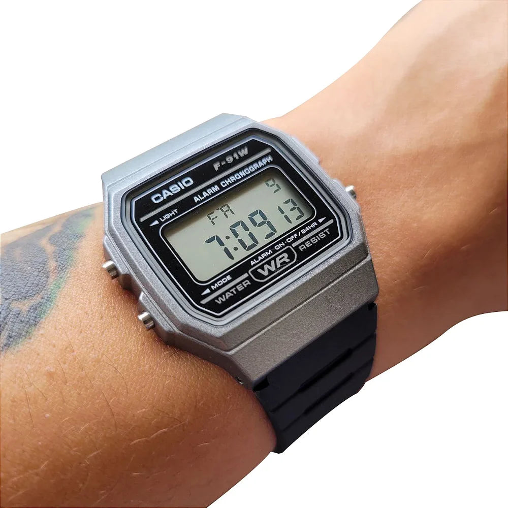 Casio Watch Classic Sports Digital Black/Silver F-91WM-1BDF-GR8 Sunglasses