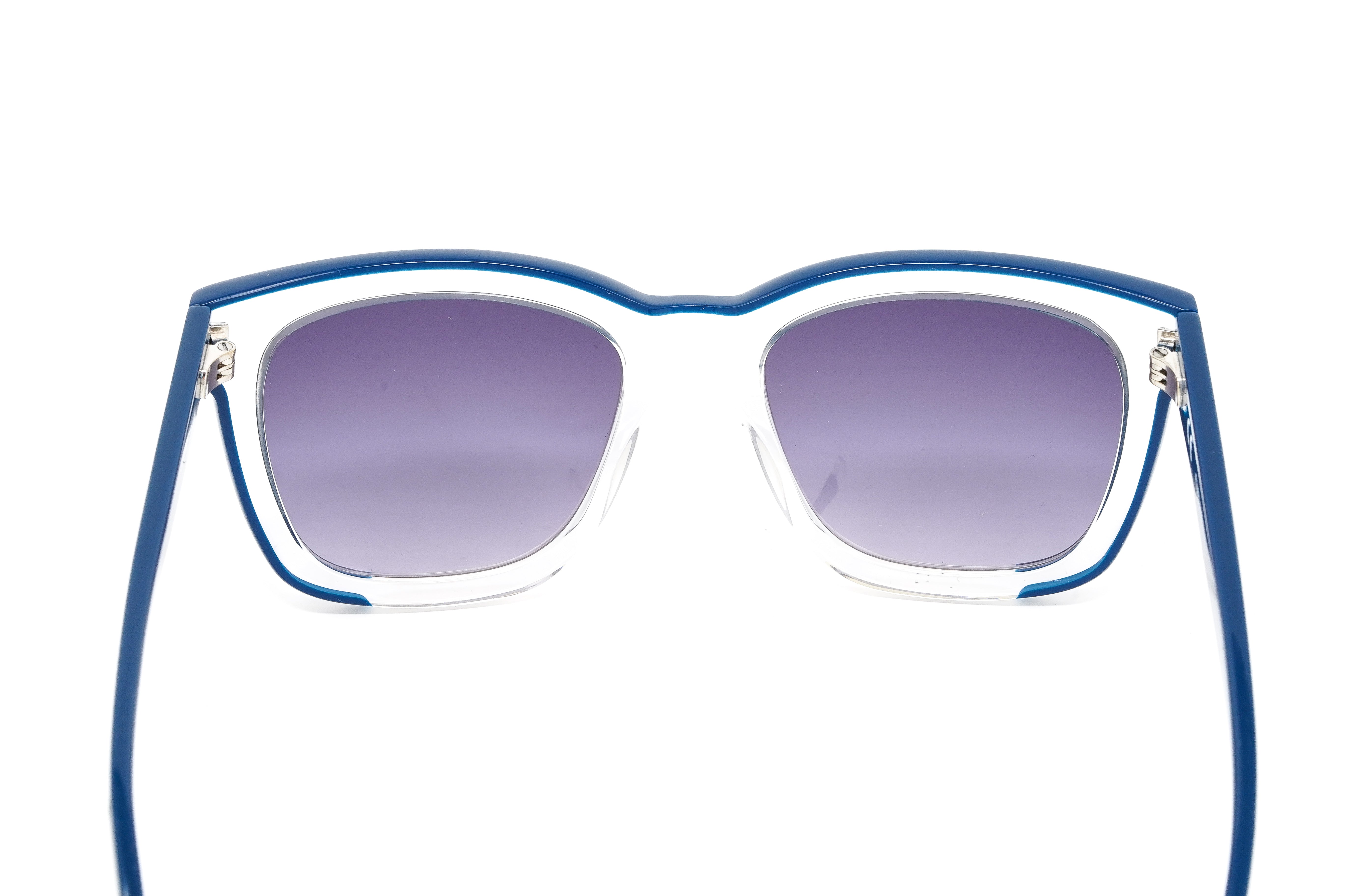 Furla Women's Sunglasses Classic Square Clear/Blue SFU069 0D82-GR8 Sunglasses