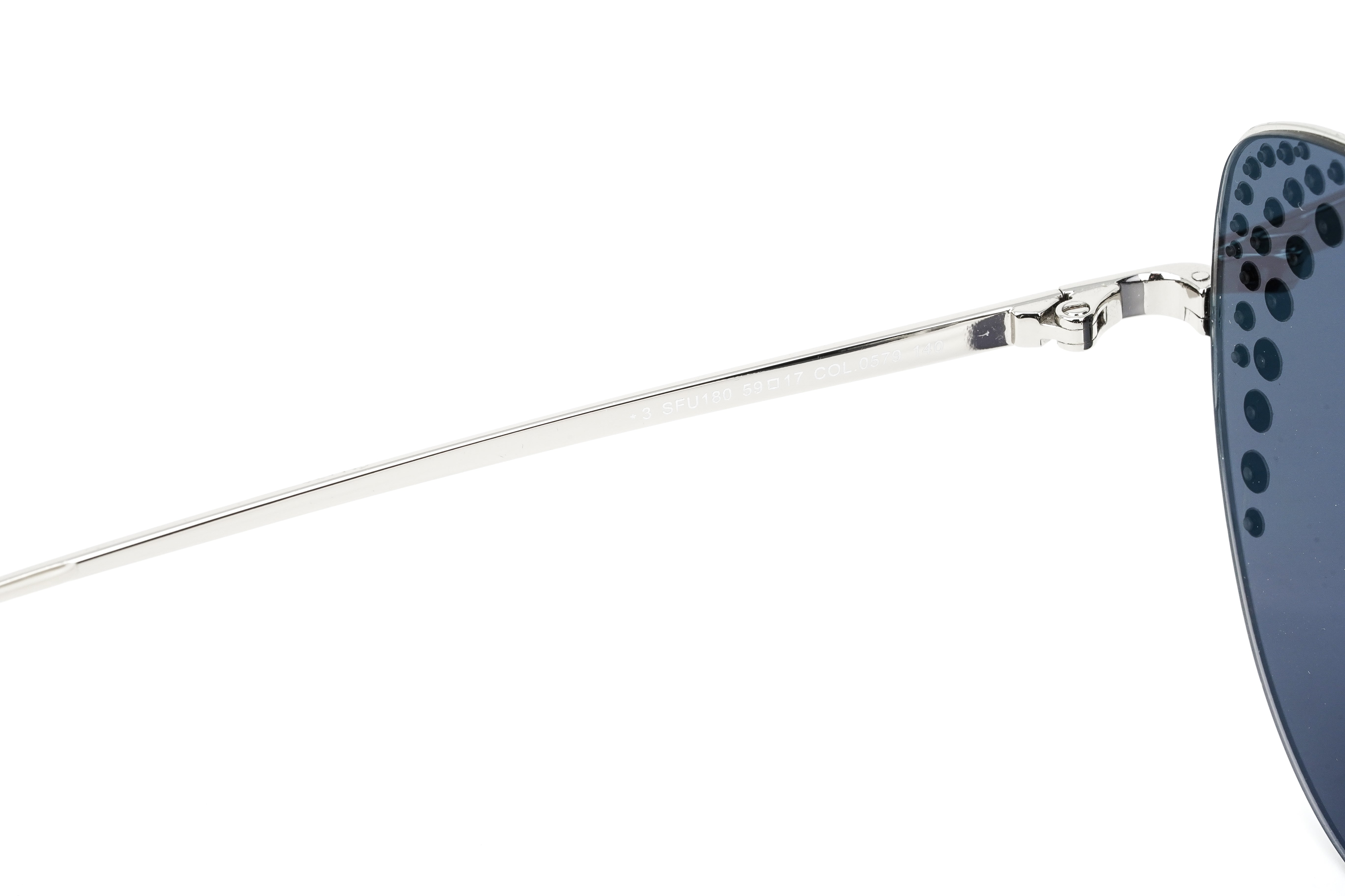 Furla Women's Sunglasses Rimless Cat Eye Silver/Grey SFU180 0579-GR8 Sunglasses