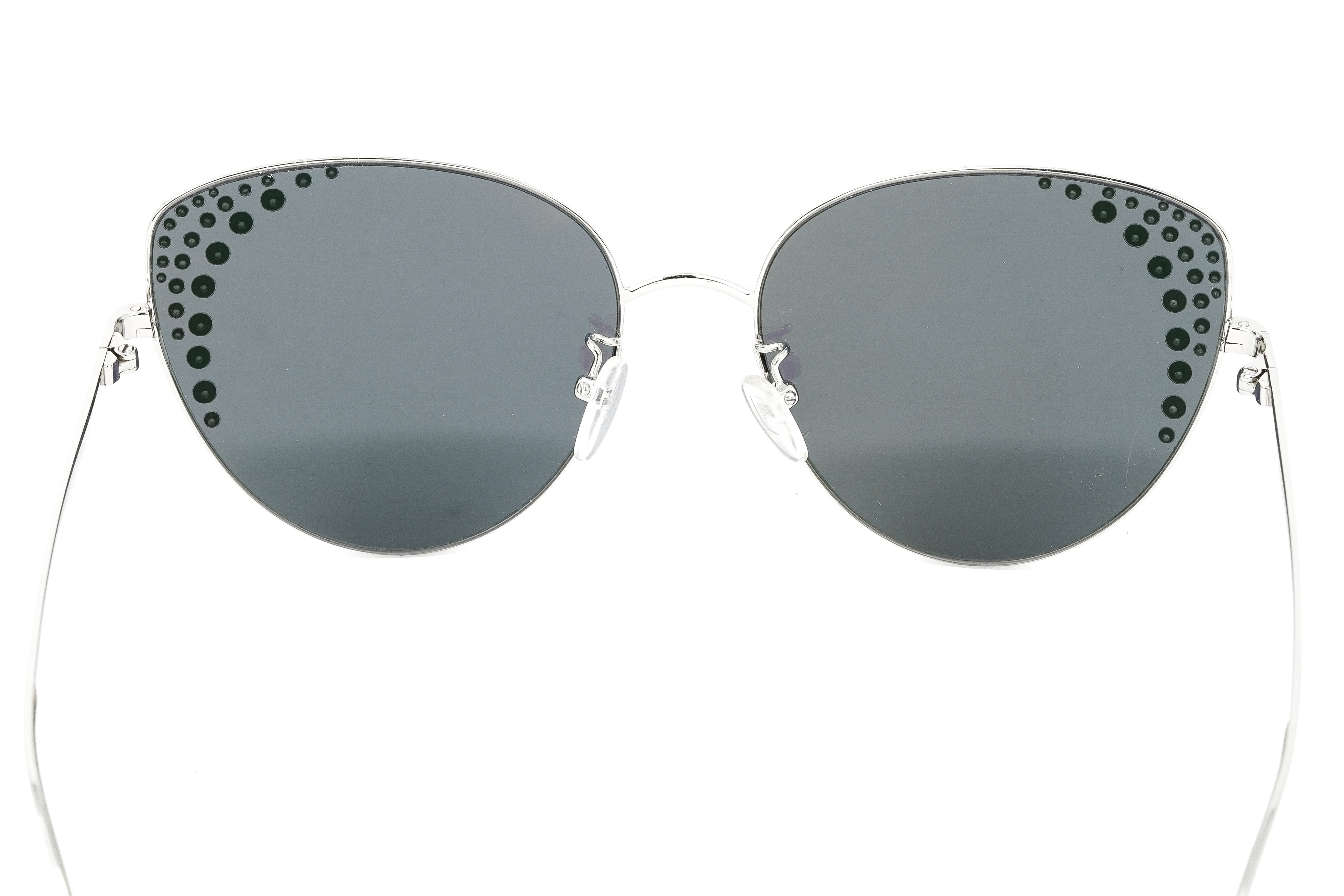 Furla Women's Sunglasses Rimless Cat Eye Silver/Grey SFU180 0579-GR8 Sunglasses