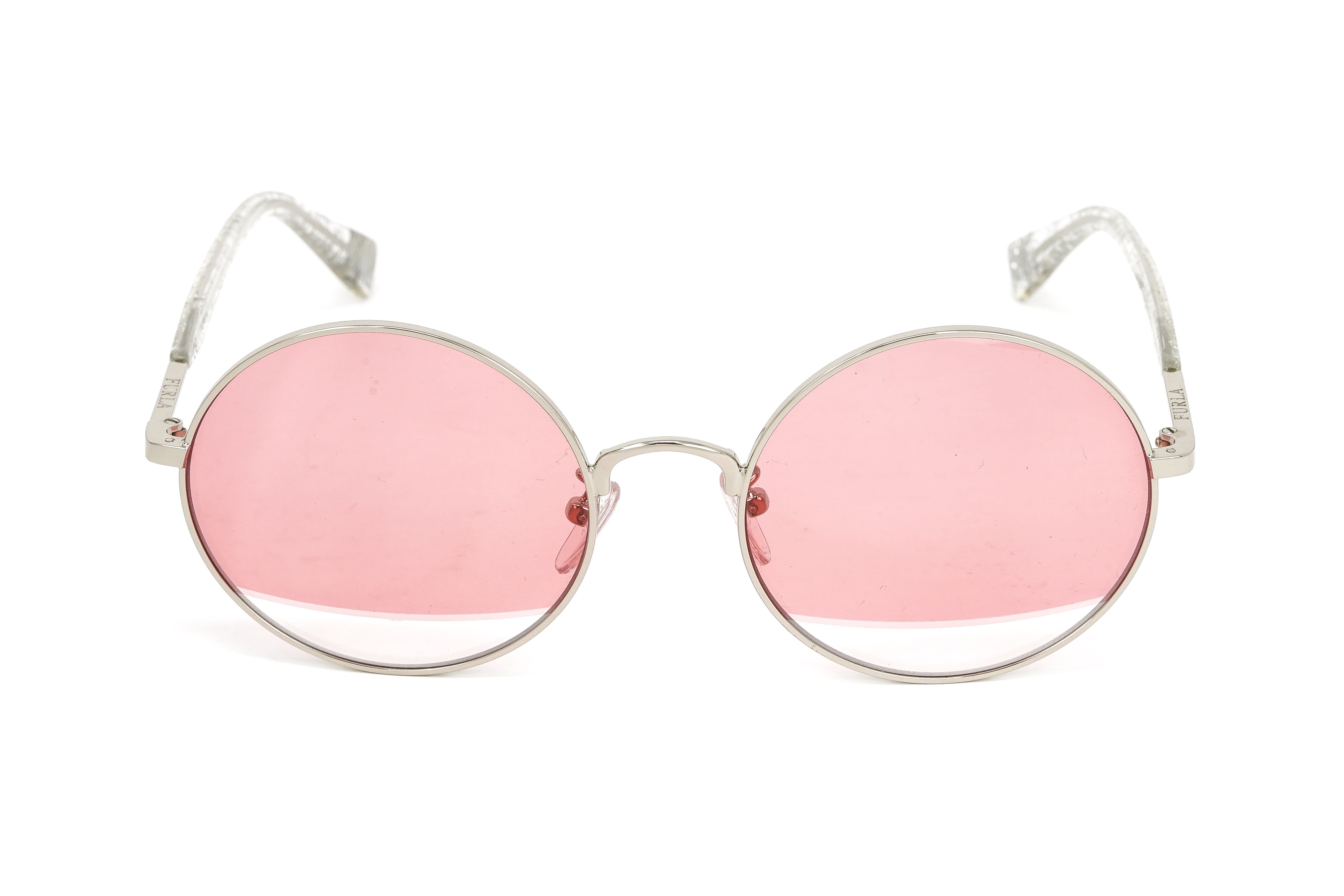 Furla Women's Sunglasses Round Gold/Pink SFU235 0579-GR8 Sunglasses