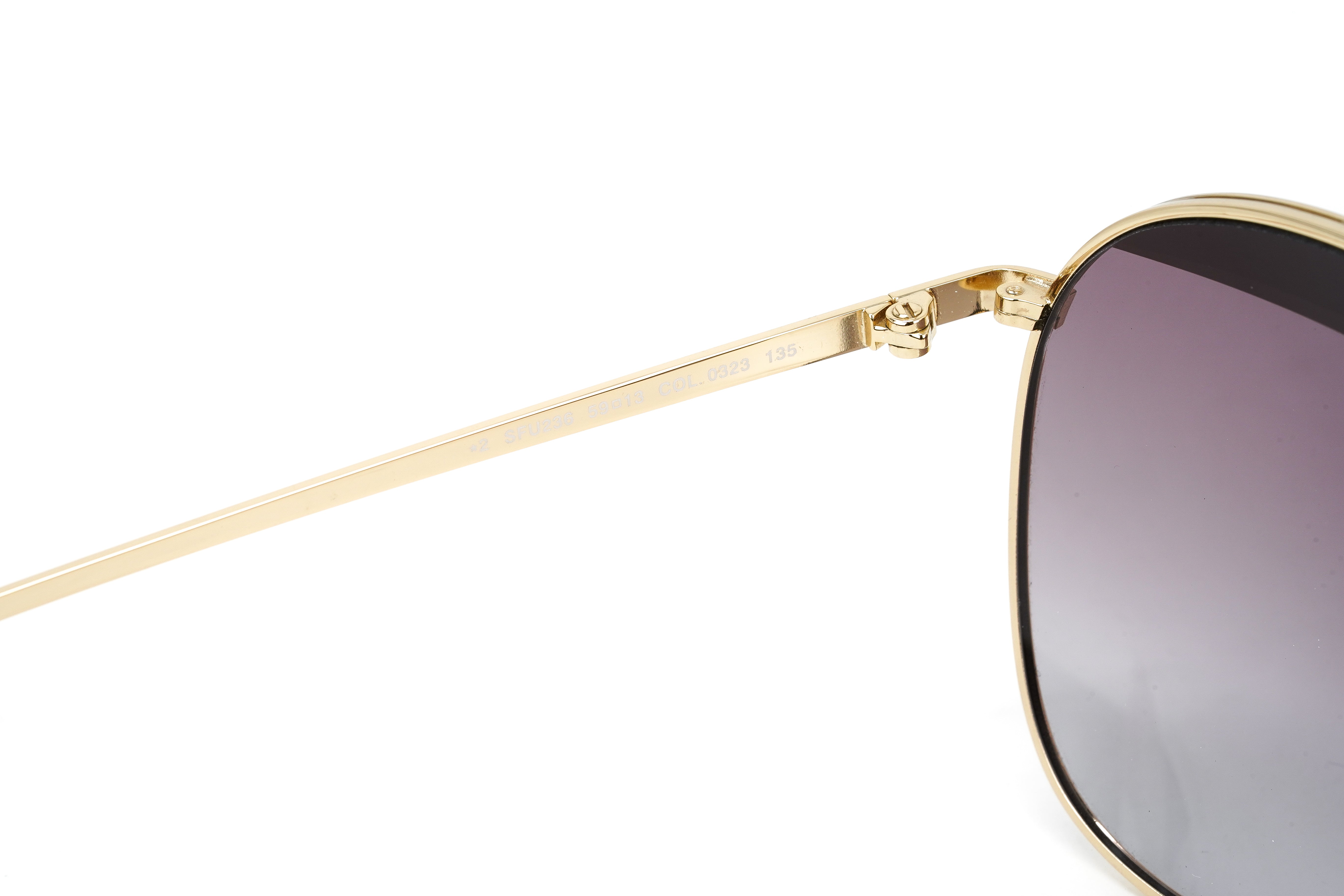 Furla Women's Sunglasses Pilot Gold/Pink SFU236 0323-GR8 Sunglasses