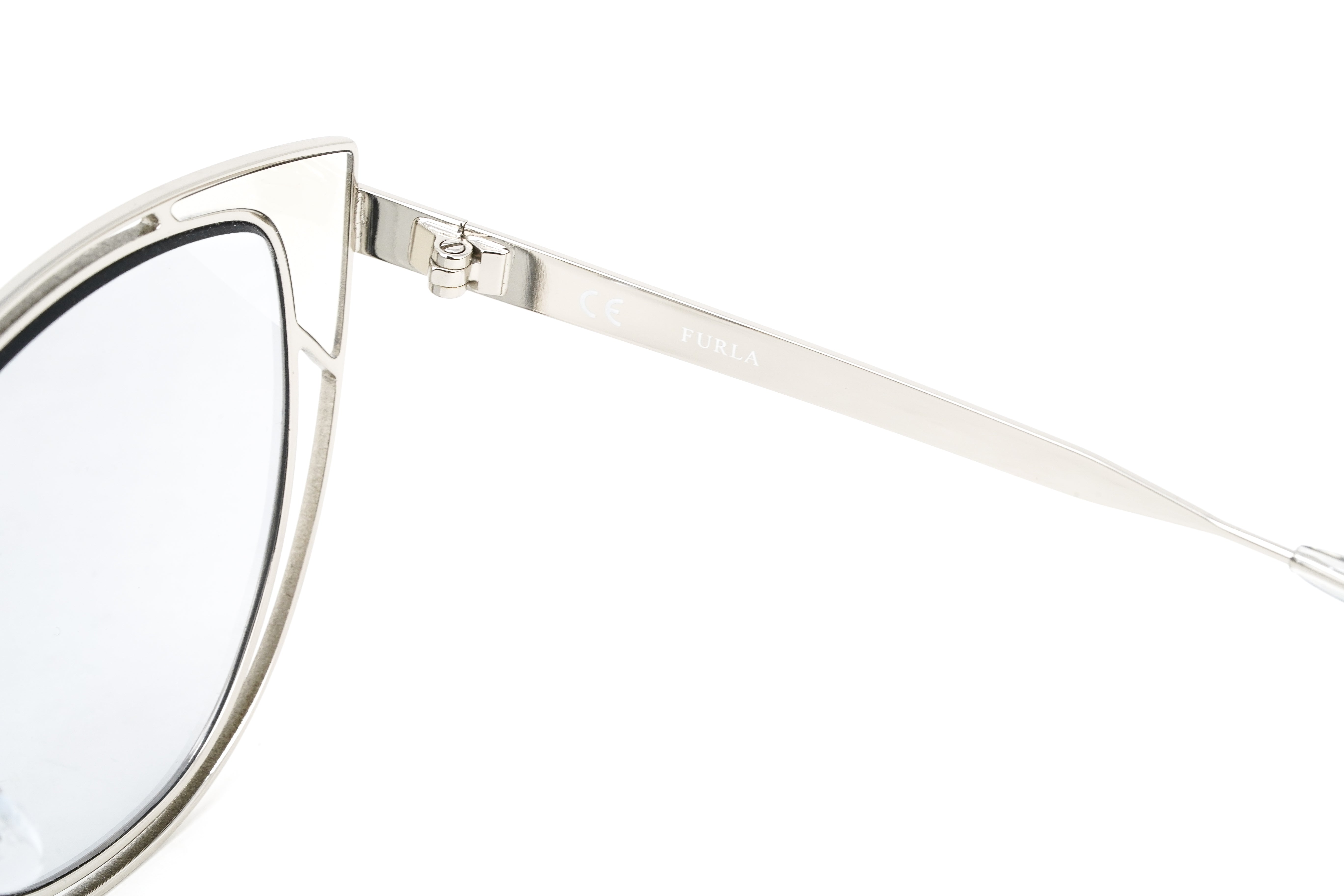 Furla Women's Sunglasses Cat Eye Silver SFU246 579X-GR8 Sunglasses