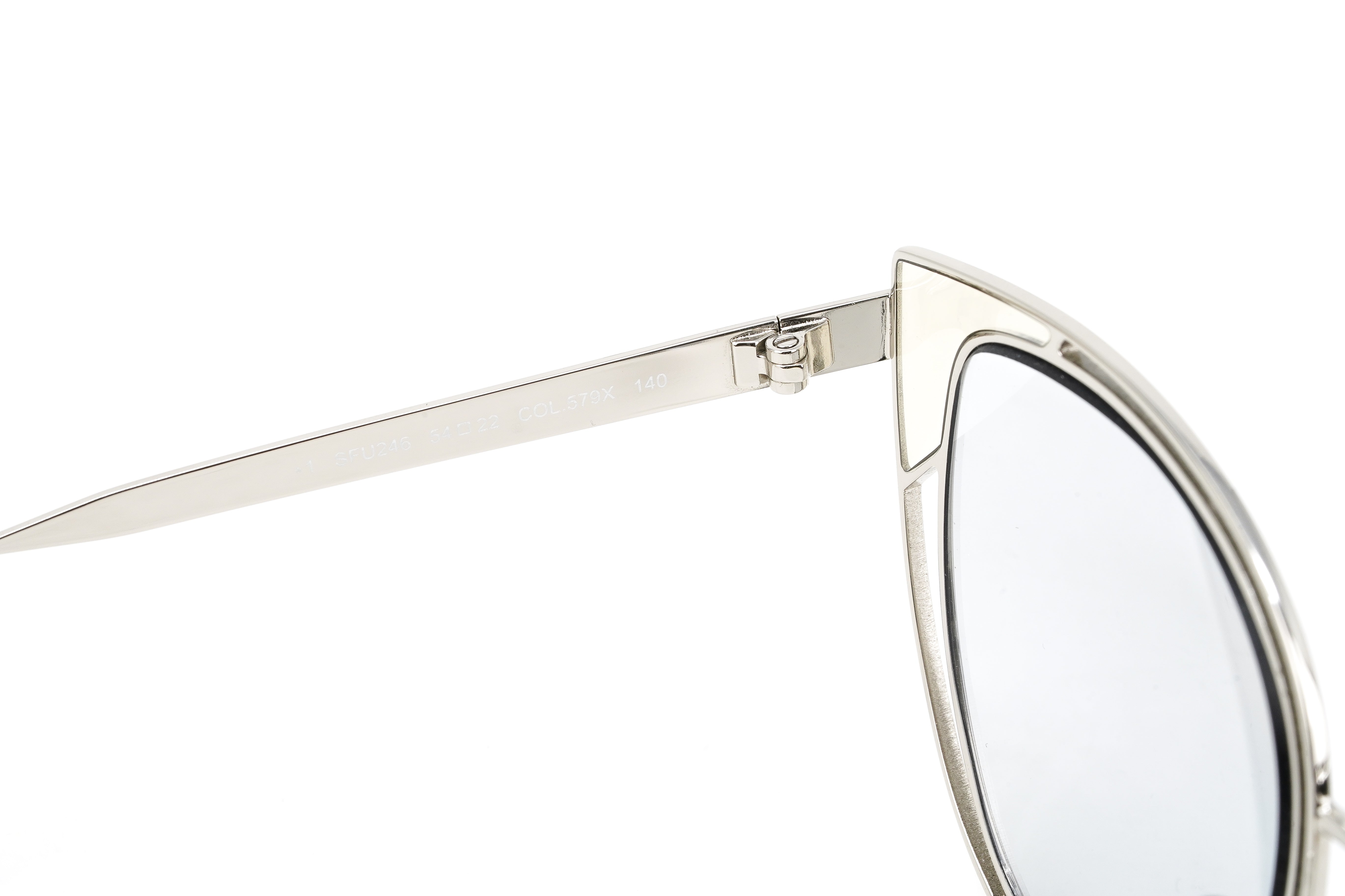 Furla Women's Sunglasses Cat Eye Silver SFU246 579X-GR8 Sunglasses