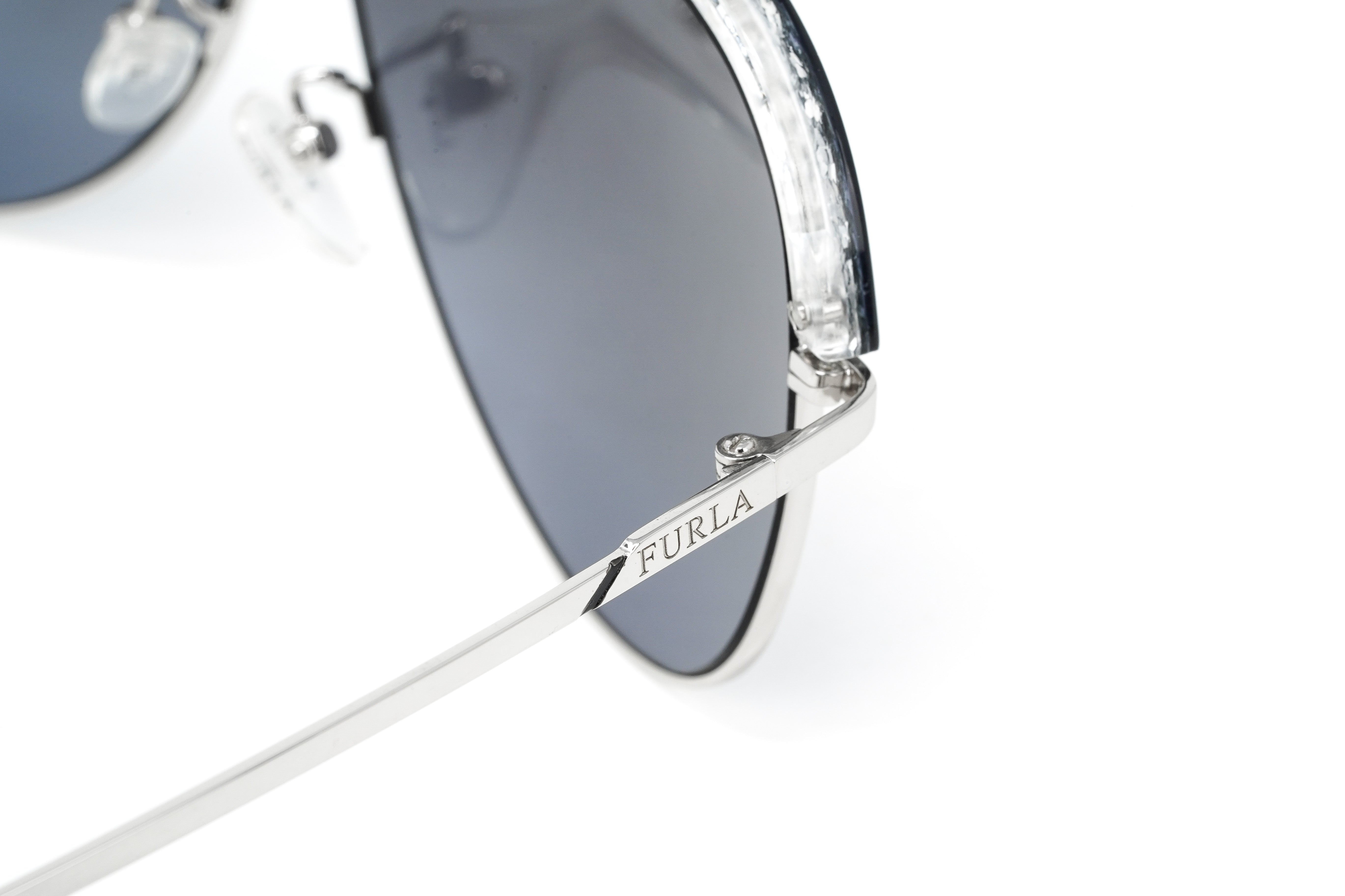 Furla Women's Sunglasses Pilot Silver/Blue SFU284 579X-GR8 Sunglasses