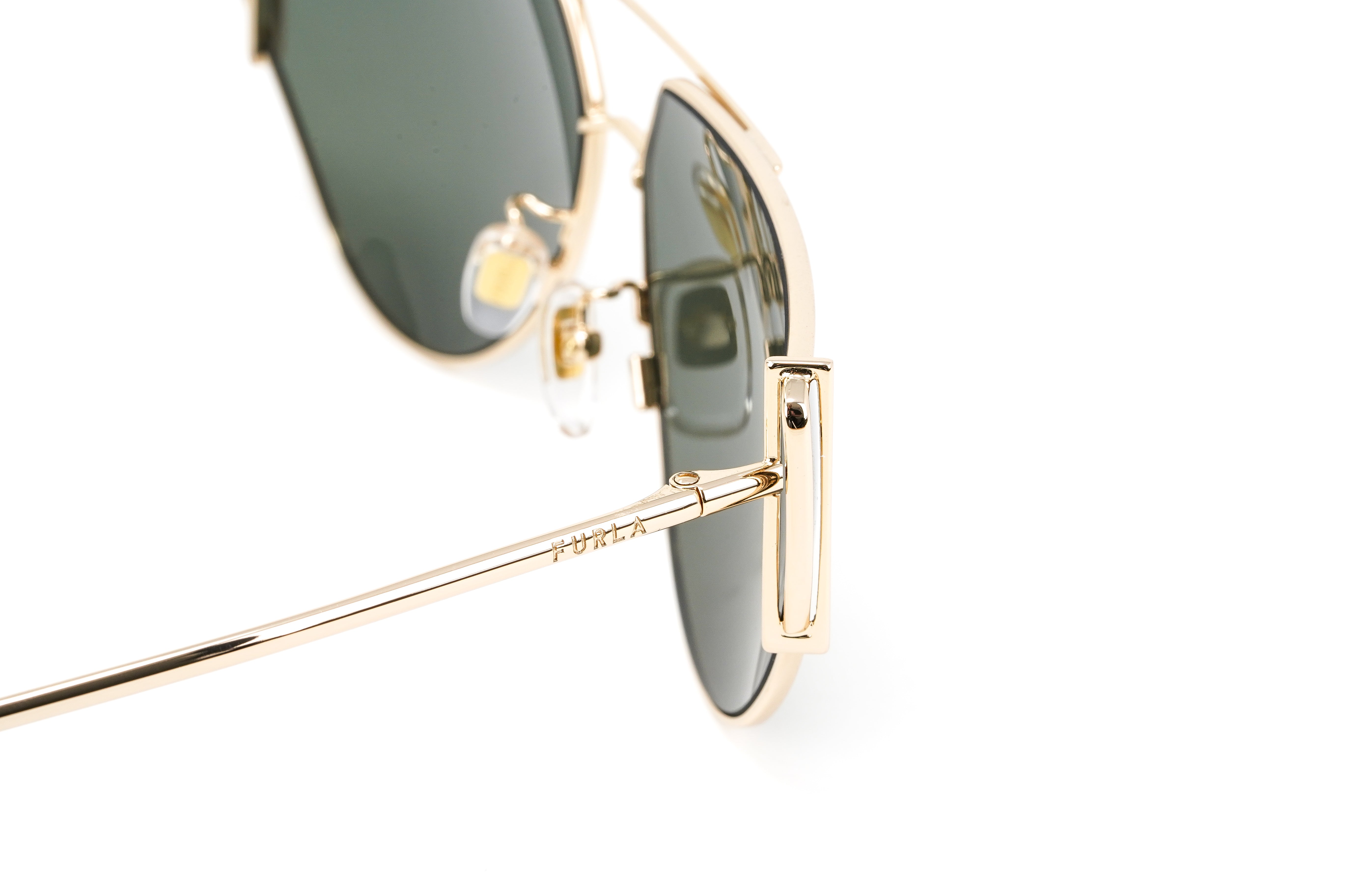 Furla Women's Sunglasses Half-Moon Pilot Gold SFU463 300Y-GR8 Sunglasses