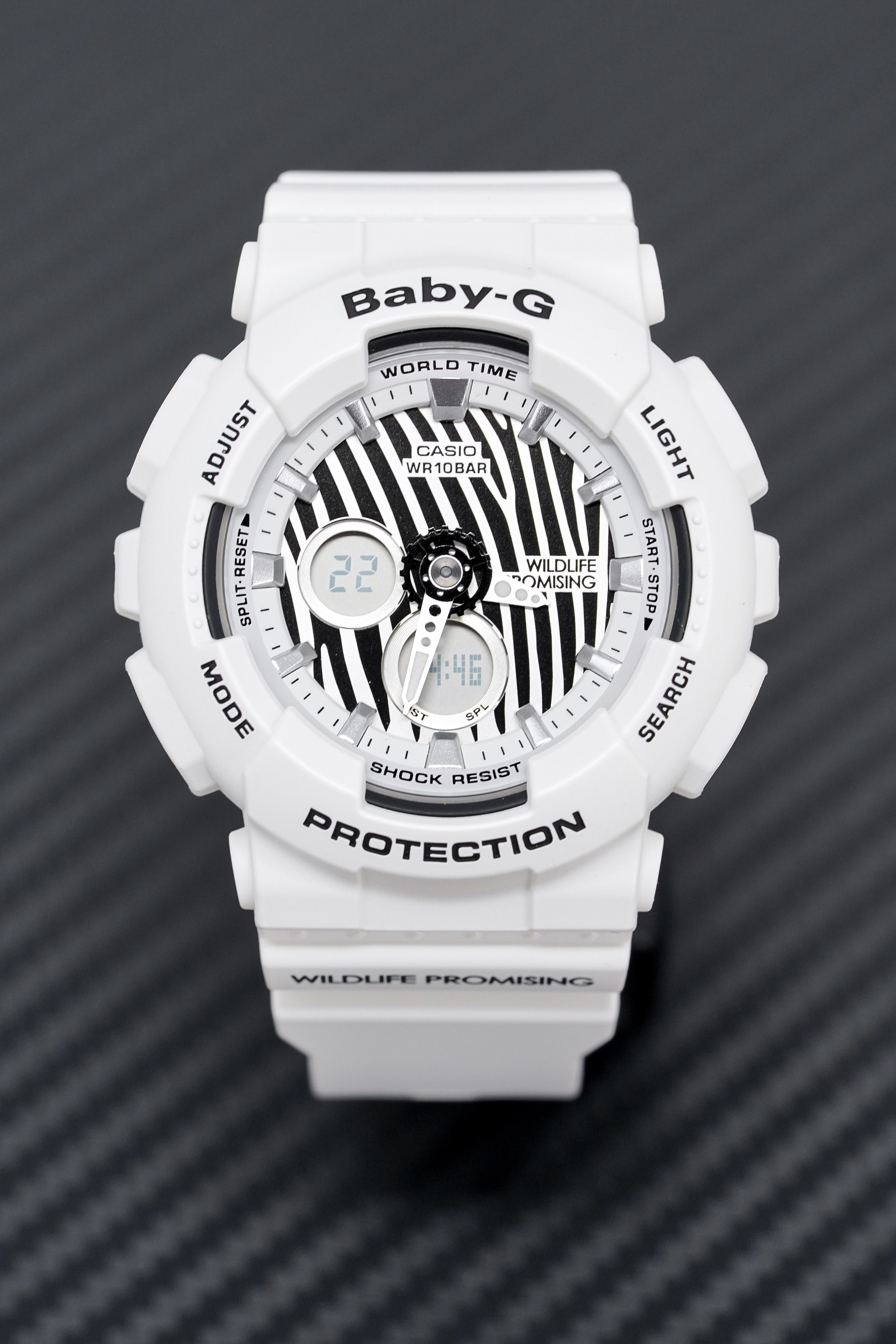 Casio Baby-G Watch Ladies Wildlife Promising Limited Edition Zebra BA-120WLP-7ADR