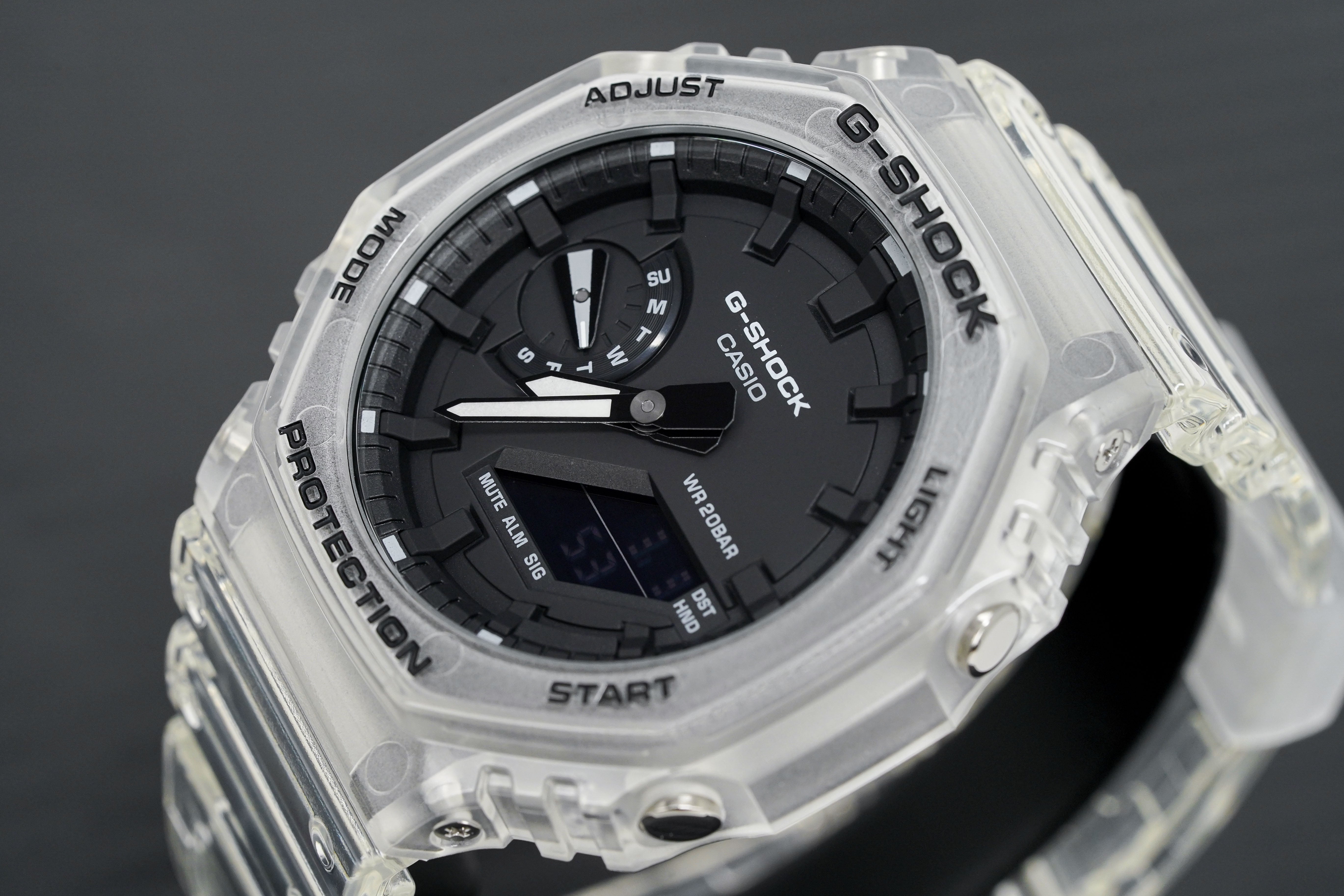 Casio G-Shock Watch Skeleton Series Clear White GA-2100SKE-7ADR-GR8 Sunglasses