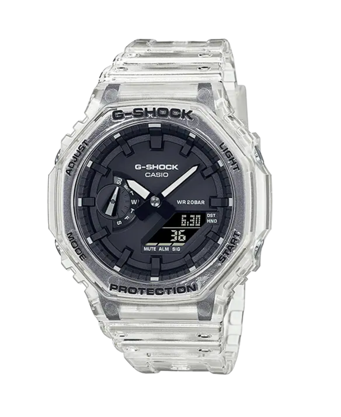 Casio G-Shock Watch Skeleton Series Clear White GA-2100SKE-7ADR-GR8 Sunglasses