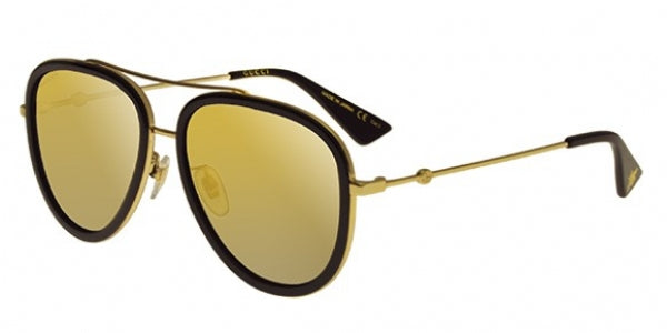 Gucci Women's Sunglasses Oversized Pilot Black/Gold GG0062S-001 57-GR8 Sunglasses