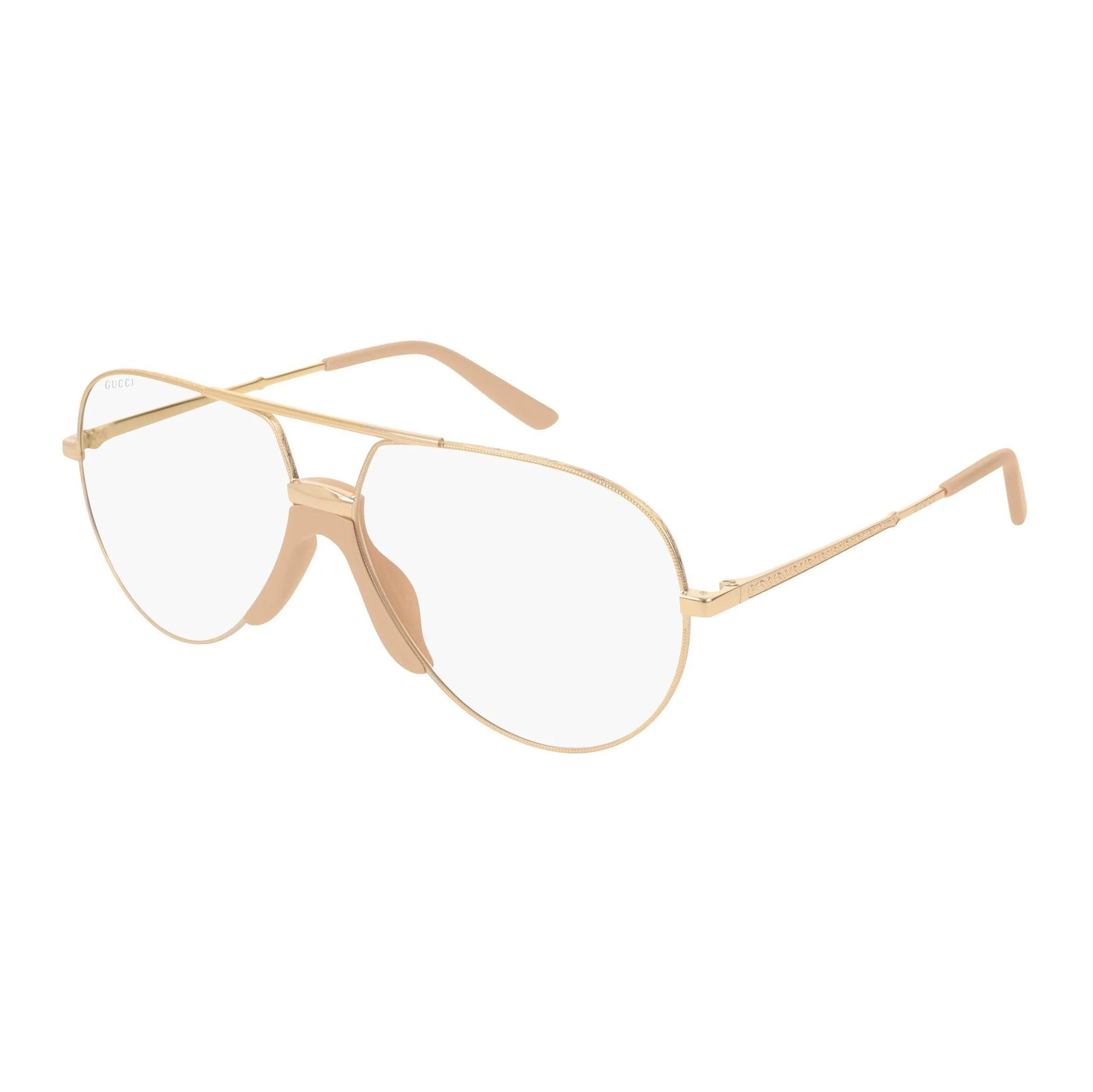 Gucci Unisex Sunglasses Oversized Pilot Rose Gold GG0432S-001 60-GR8 Sunglasses