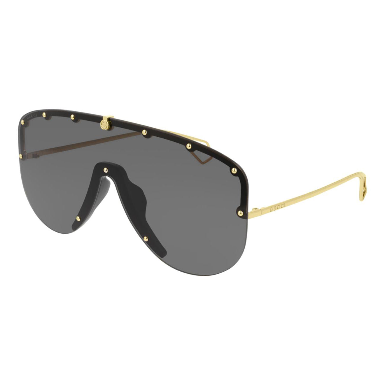Gucci Unisex Sunglasses Oversized Black Gold GG0667S-001 99-GR8 Sunglasses