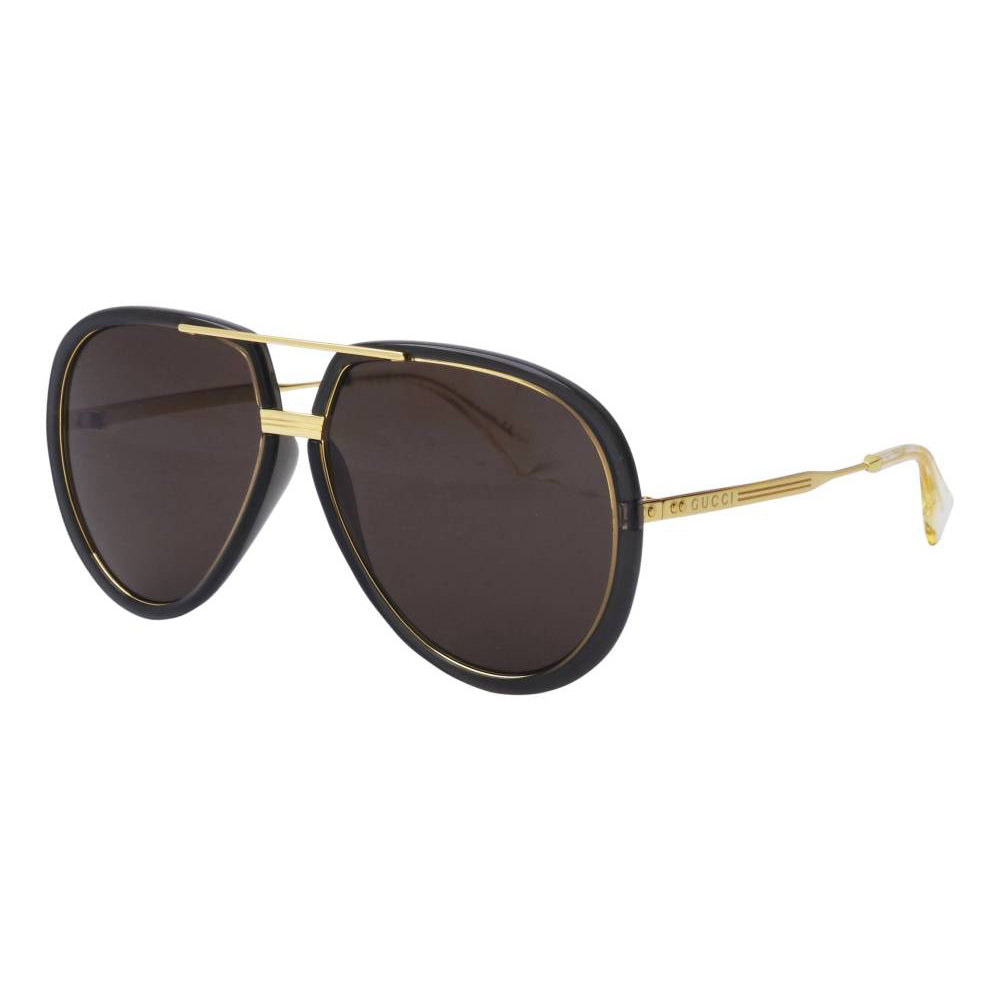 Gucci Unisex Sunglasses Oversized Pilot Black Gold GG0904S-001 61-GR8 Sunglasses