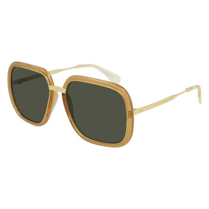 Gucci Unisex Sunglasses Oversized Pilot Gold Brown GG0905S-003 60-GR8 Sunglasses