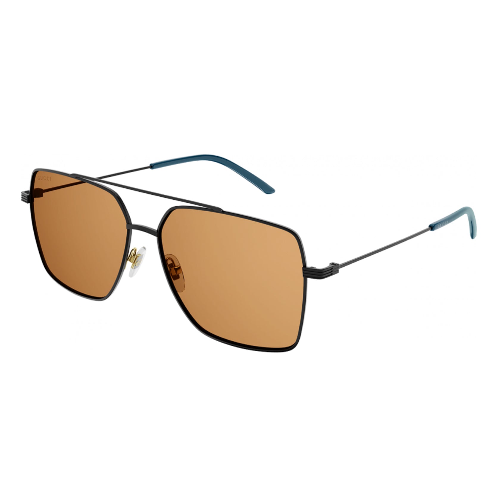 Gucci Men's Sunglasses Square Pilot Black Orange GG1053SK-003 61-GR8 Sunglasses