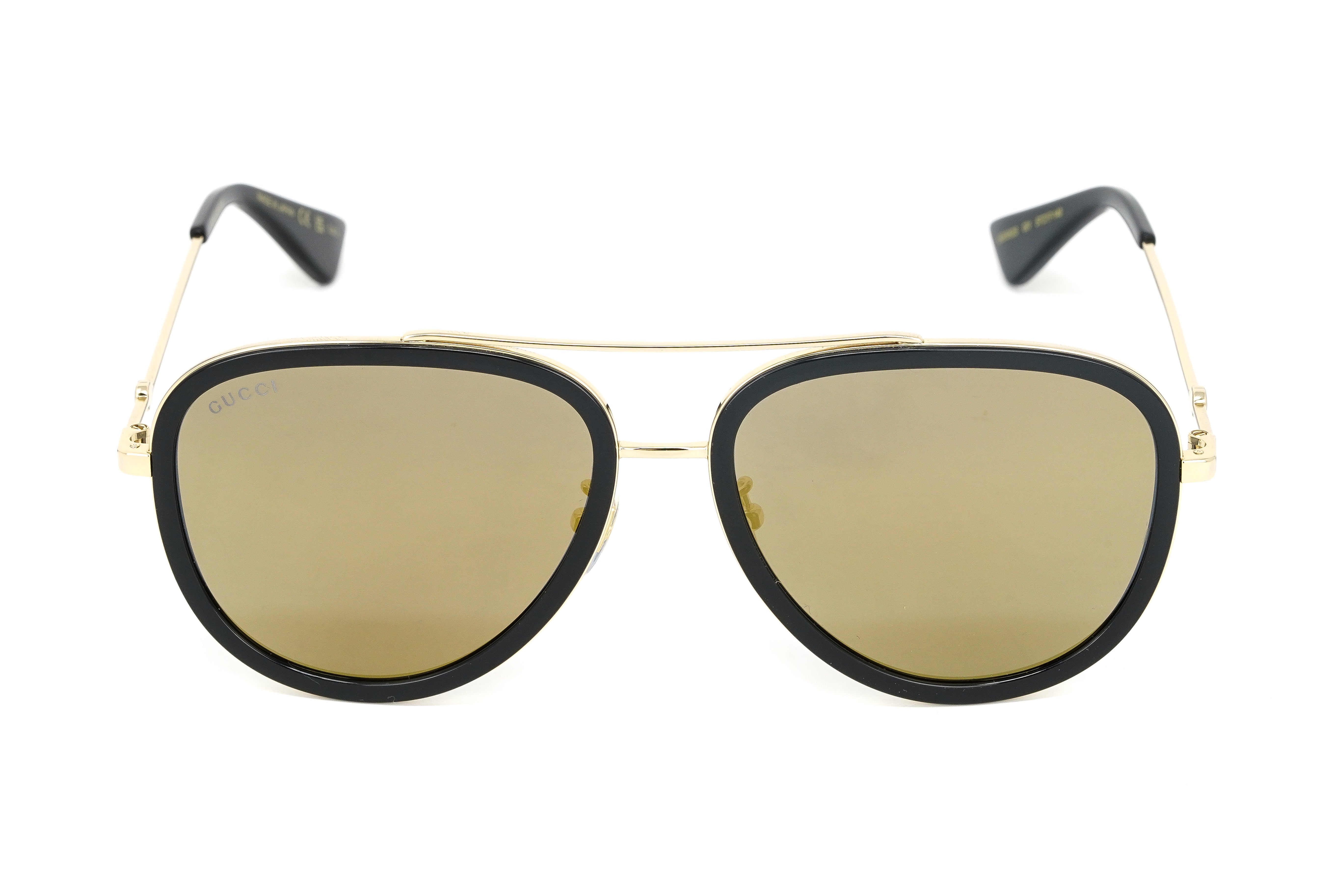 Gucci Women's Sunglasses Oversized Pilot Black/Gold GG0062S-001 57-GR8 Sunglasses