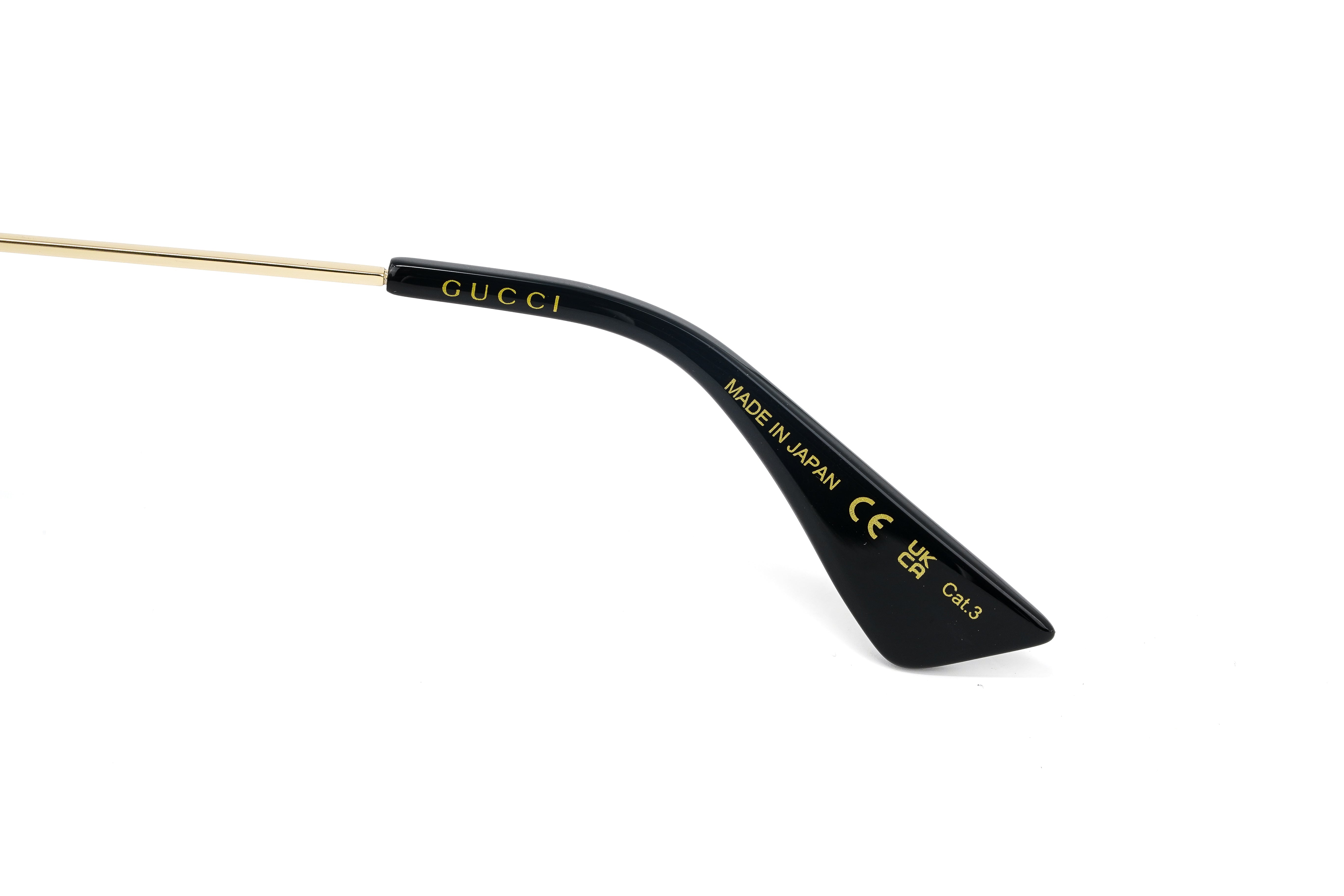 Gucci Women's Sunglasses Oversized Pilot Black/Gold GG0062S-001 57-GR8 Sunglasses