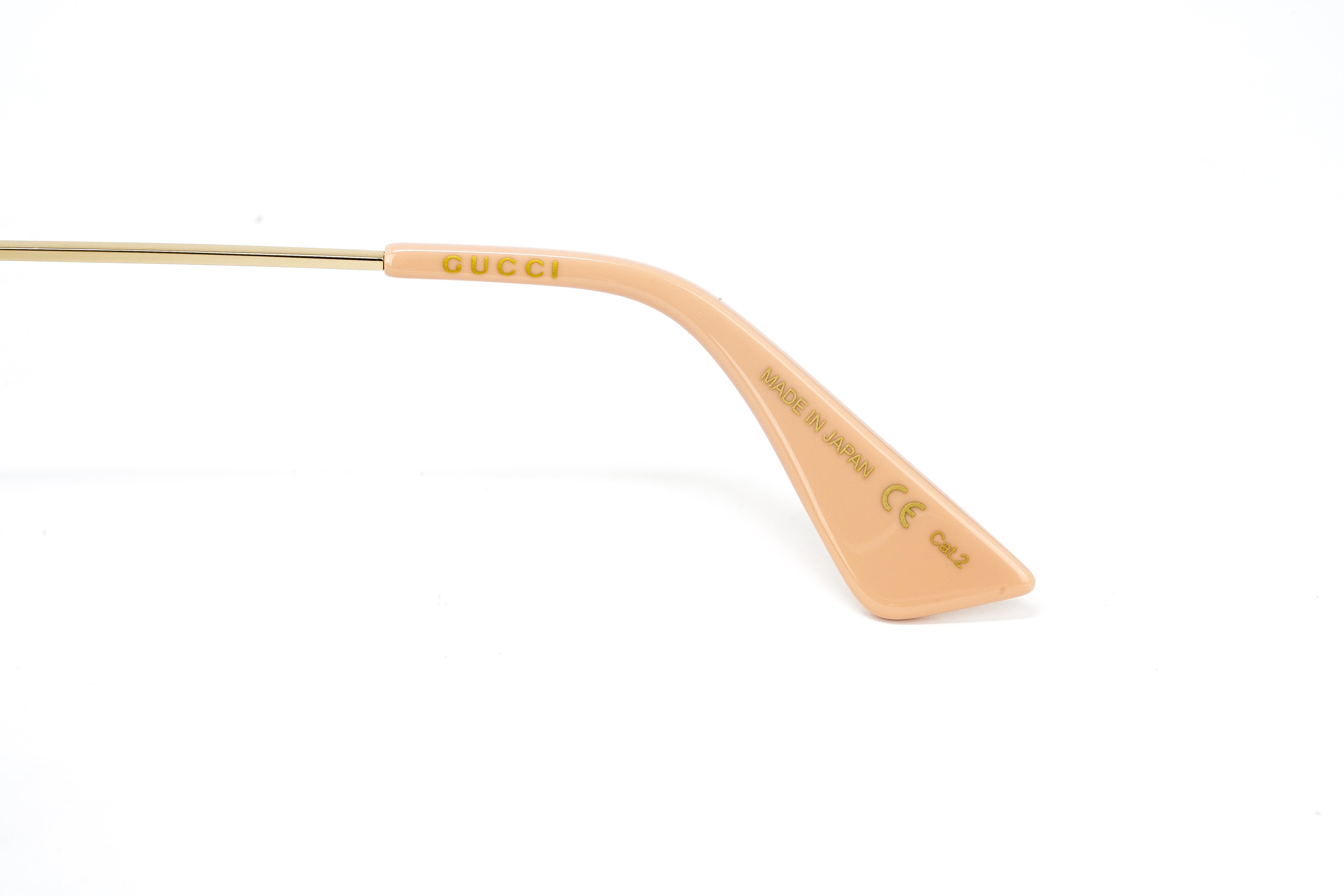 Gucci Women's Sunglasses Oversized Round Gold Band GG0113S-008 44-GR8 Sunglasses