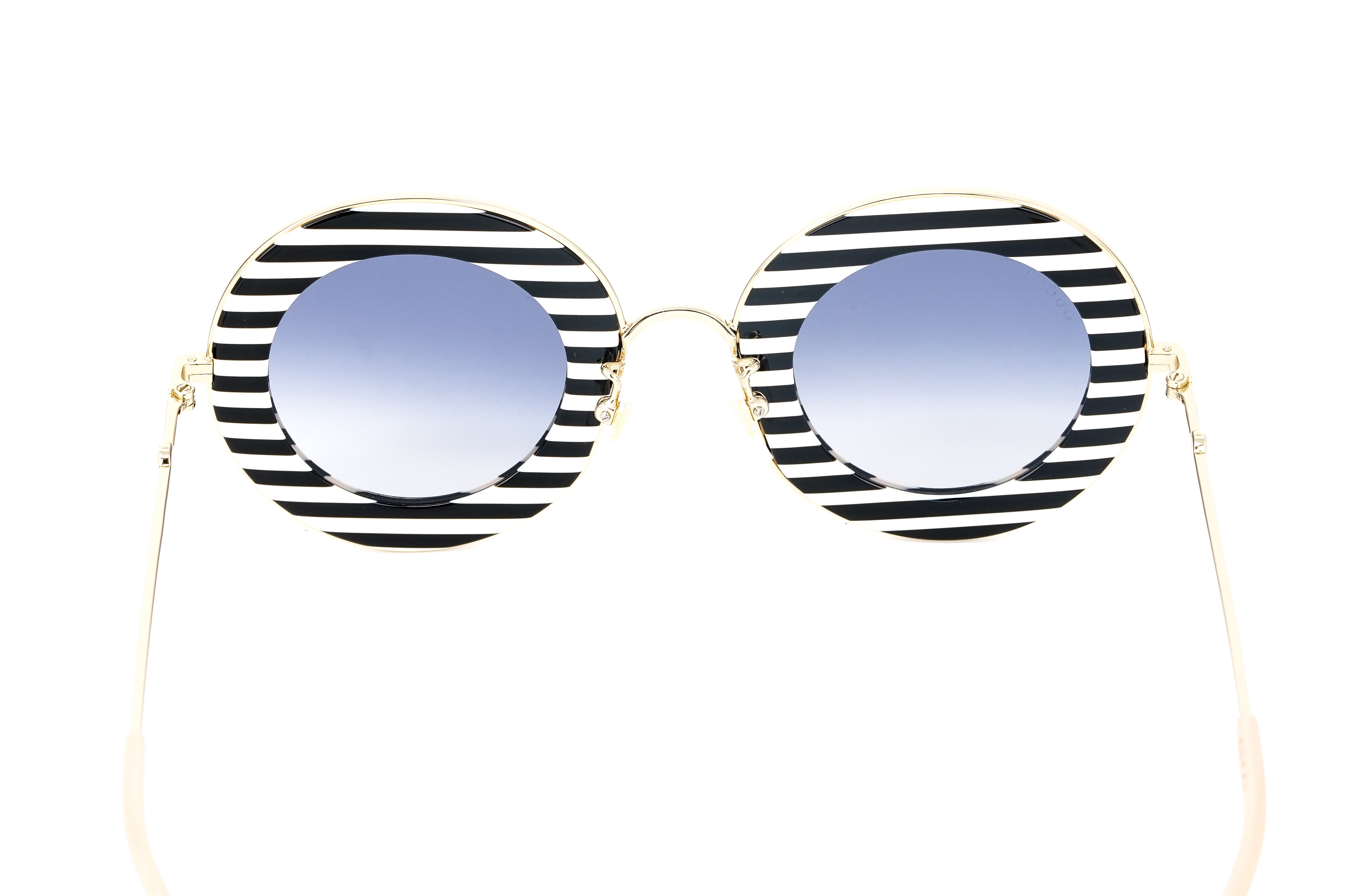 Gucci Women's Sunglasses Oversized Round Gold Band GG0113S-008 44-GR8 Sunglasses