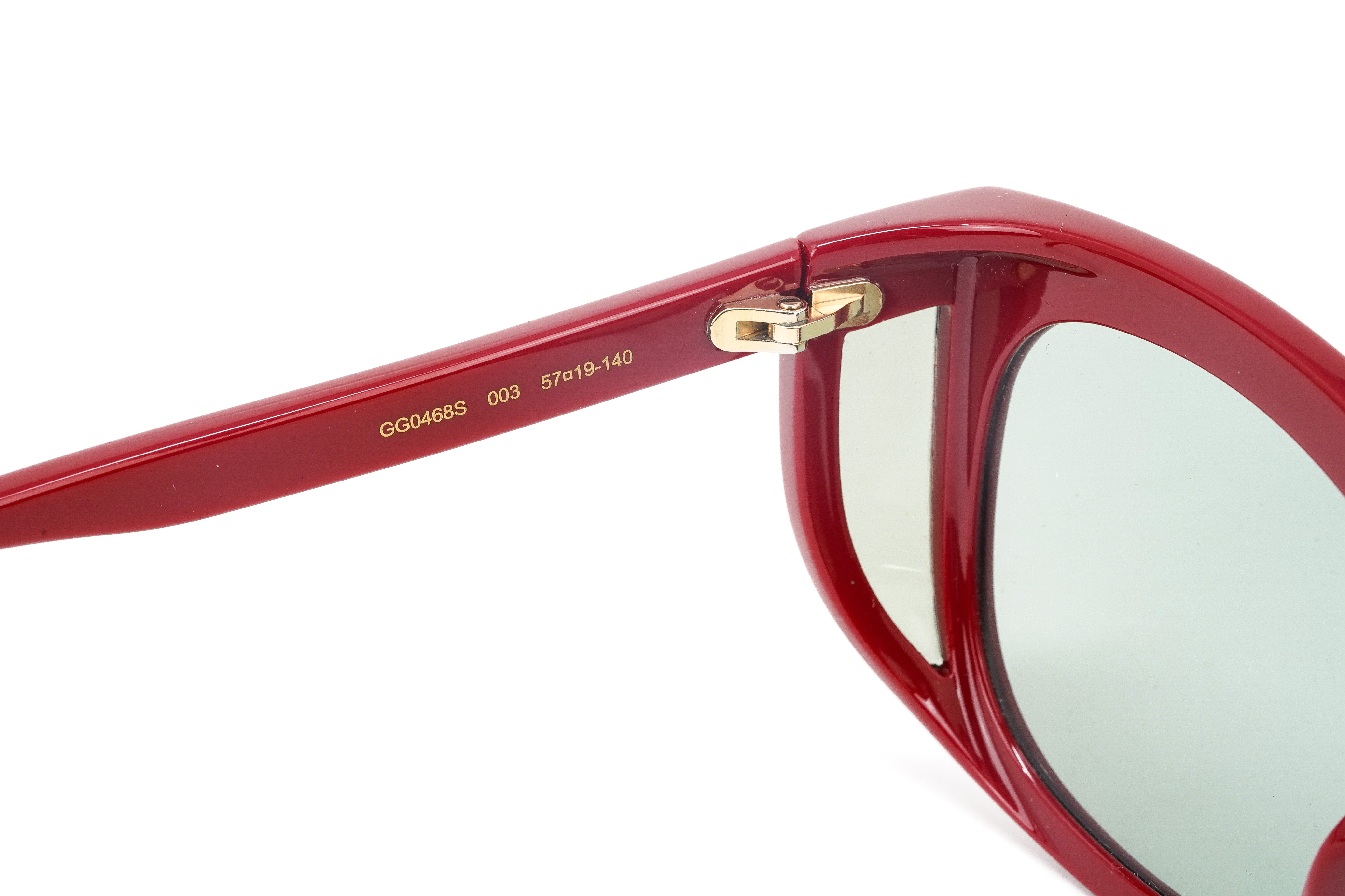Gucci Women's Sunglasses Wraparound Rectangle Red GG0468S-003 57-GR8 Sunglasses