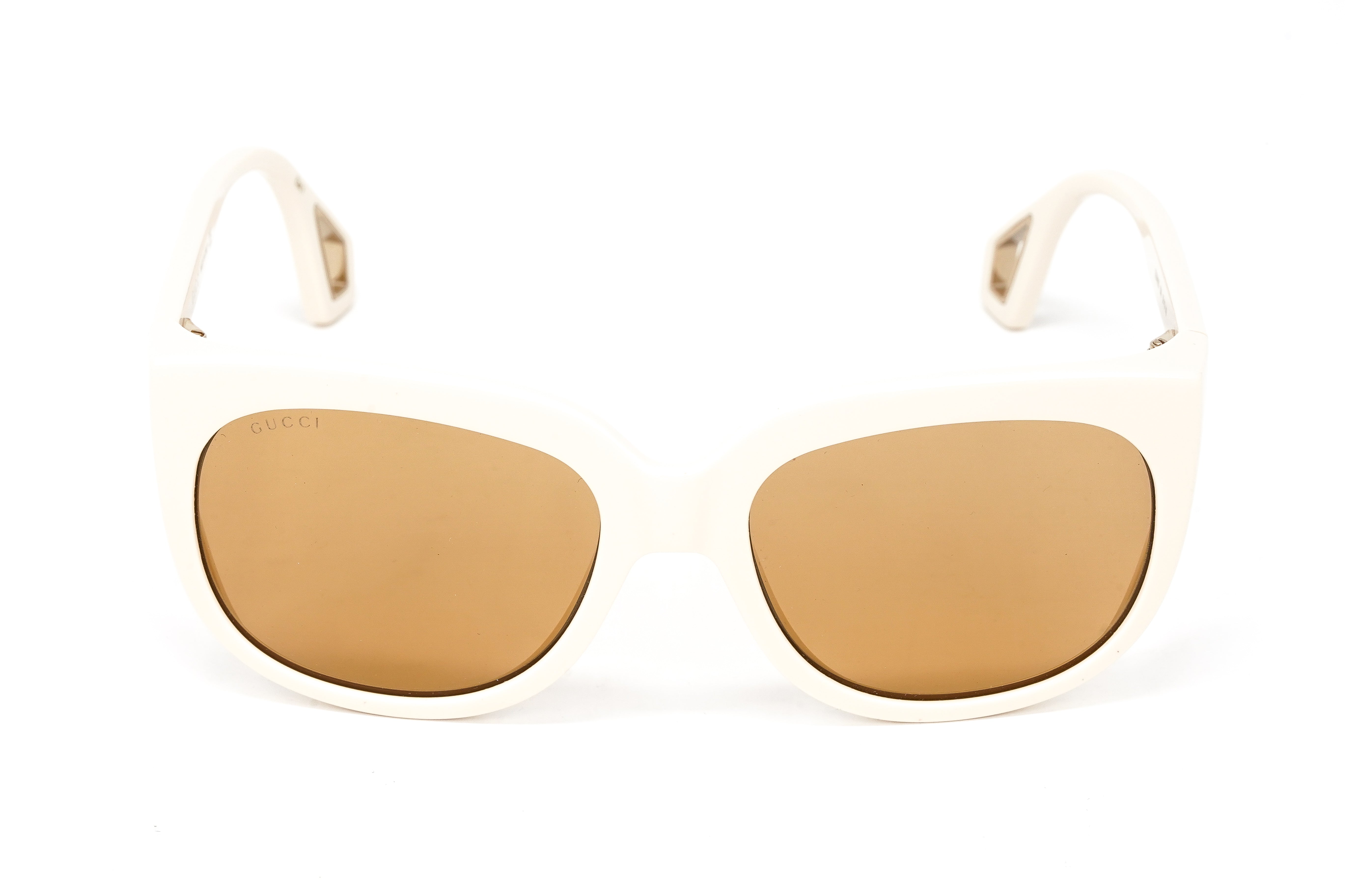 Gucci Women's Sunglasses Wraparound Rectangle Cream GG0468S-004 57-GR8 Sunglasses