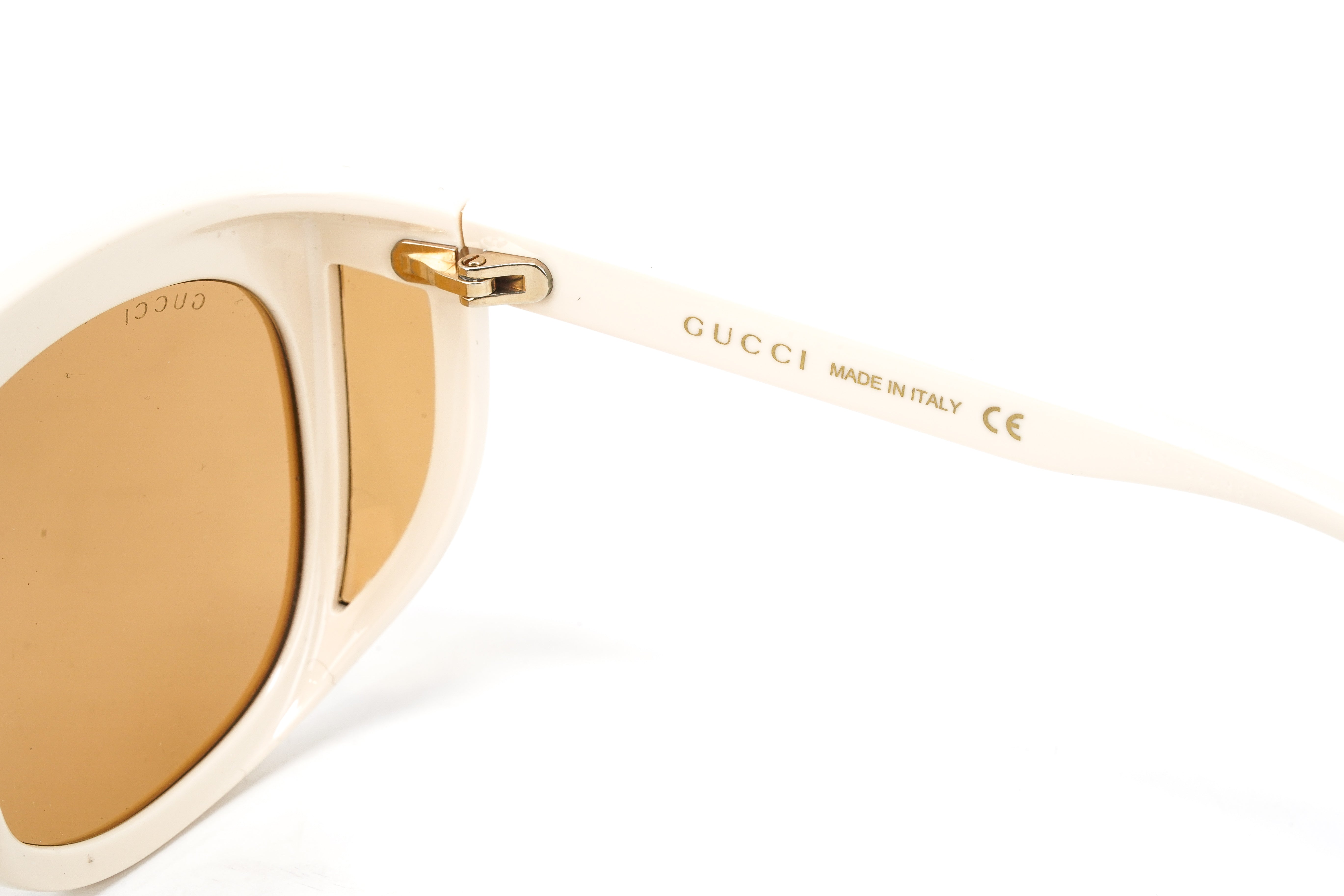 Gucci Women's Sunglasses Wraparound Rectangle Cream GG0468S-004 57-GR8 Sunglasses