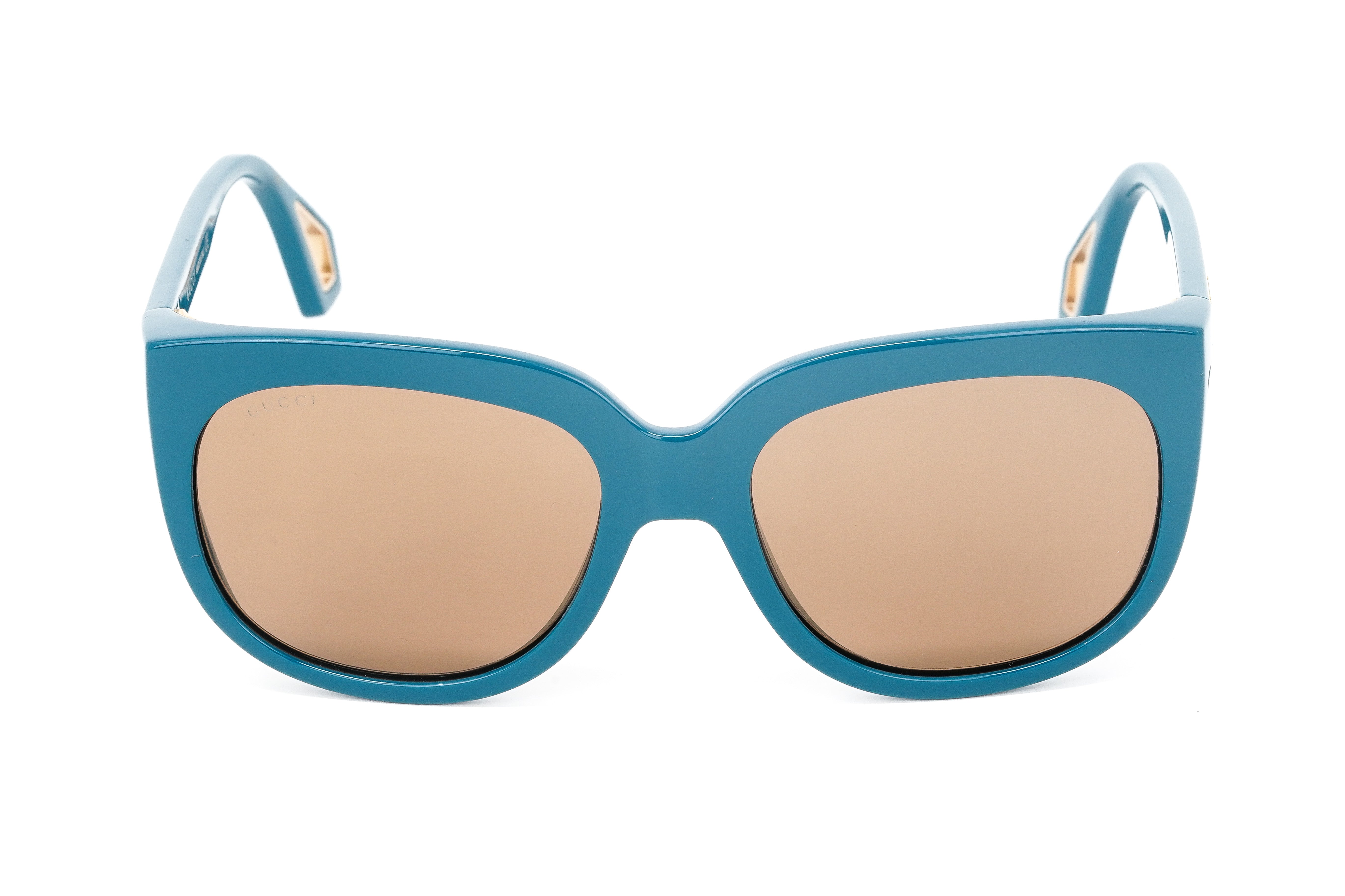 Gucci Women's Sunglasses Wraparound Rectangle Turquoise GG0468S-005 57-GR8 Sunglasses