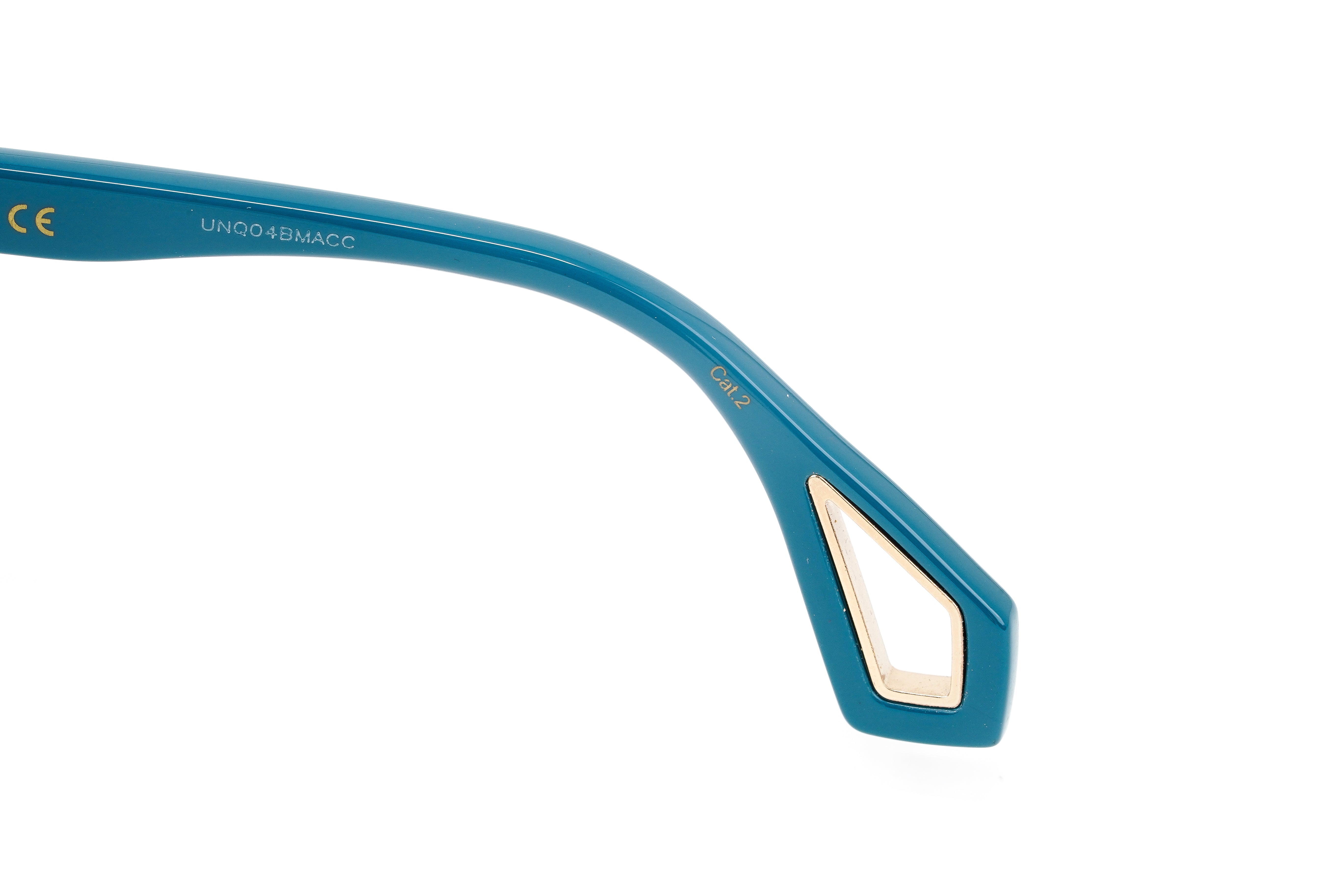 Gucci Women's Sunglasses Wraparound Rectangle Turquoise GG0468S-005 57-GR8 Sunglasses