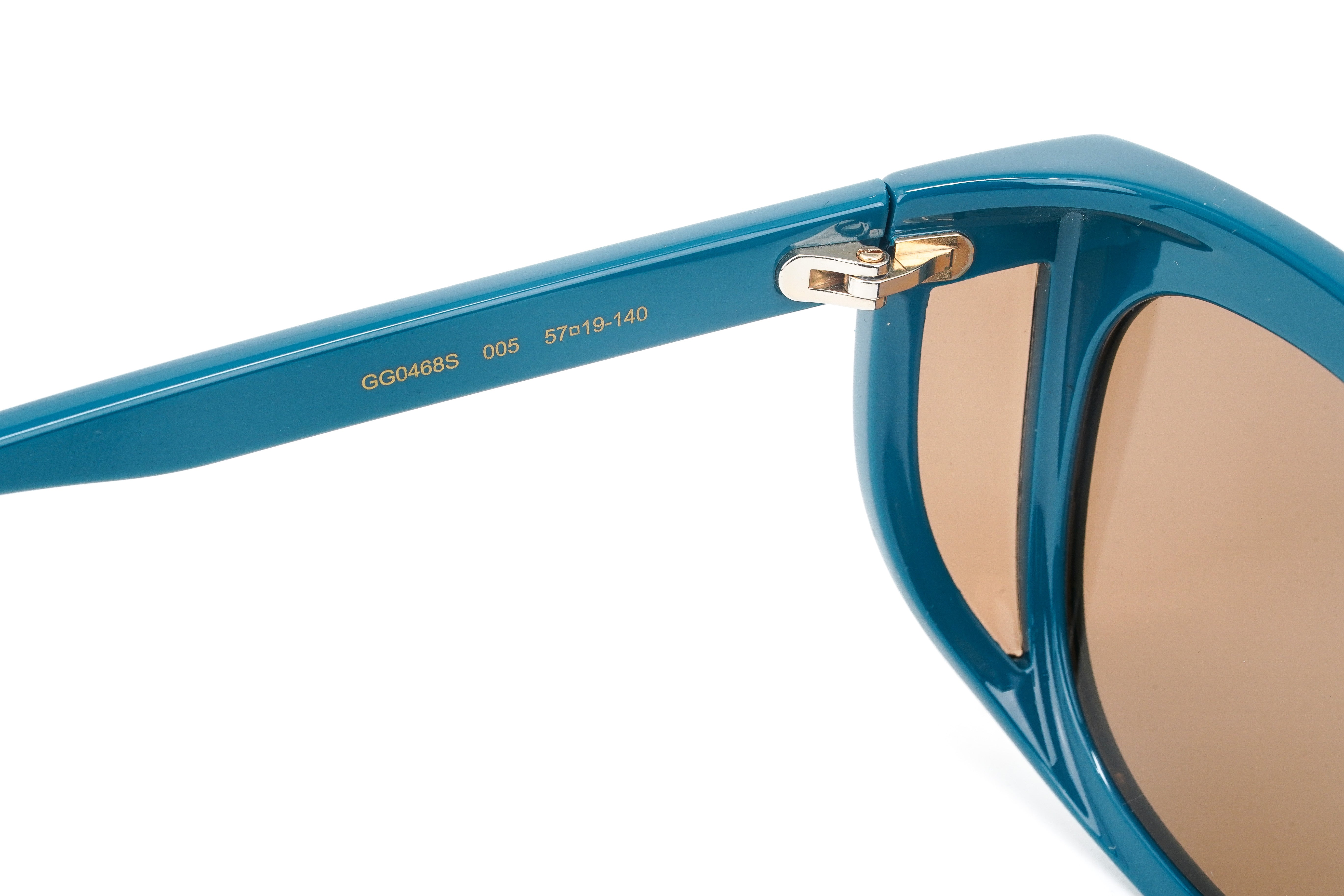 Gucci Women's Sunglasses Wraparound Rectangle Turquoise GG0468S-005 57-GR8 Sunglasses