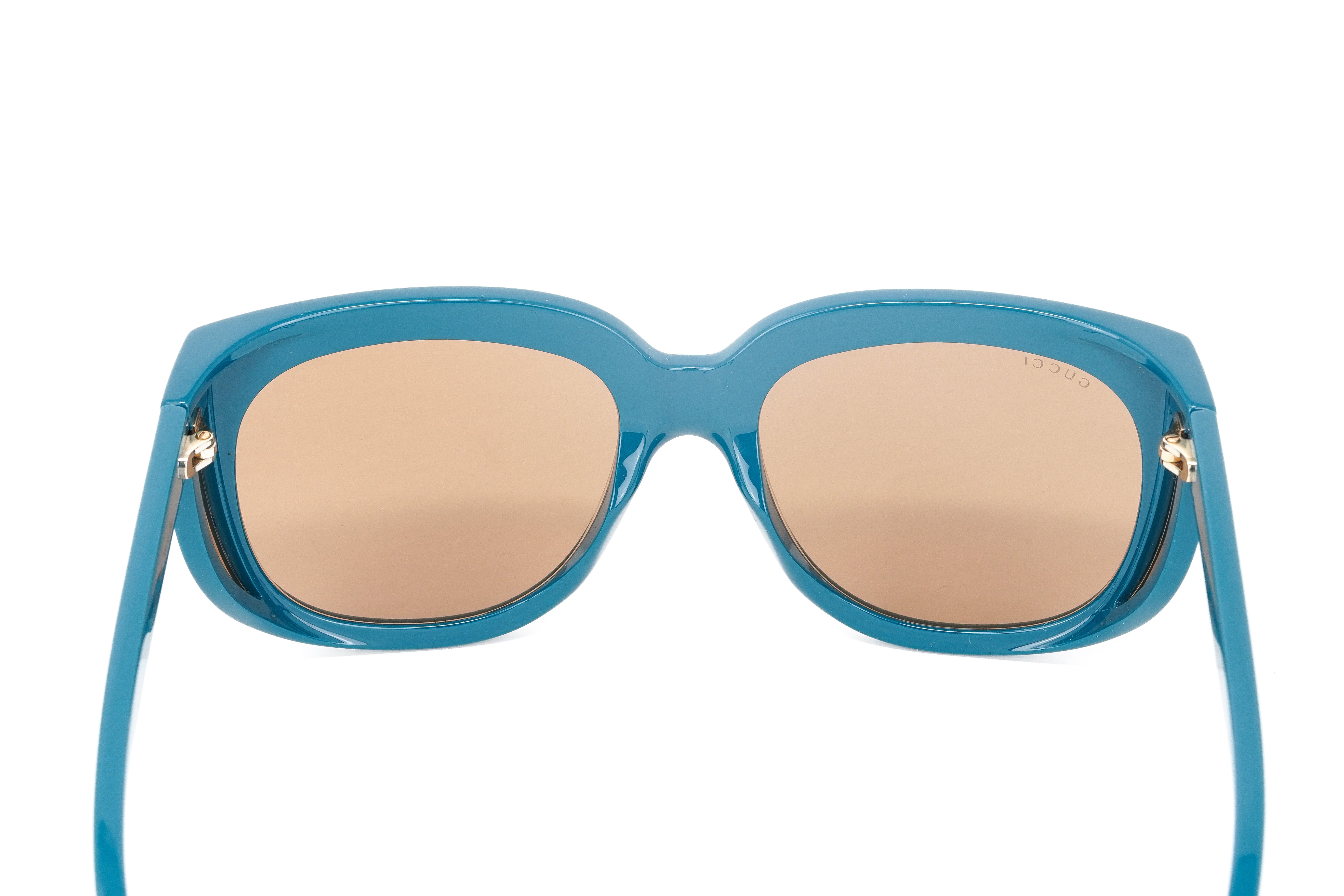 Gucci Women's Sunglasses Wraparound Rectangle Turquoise GG0468S-005 57-GR8 Sunglasses