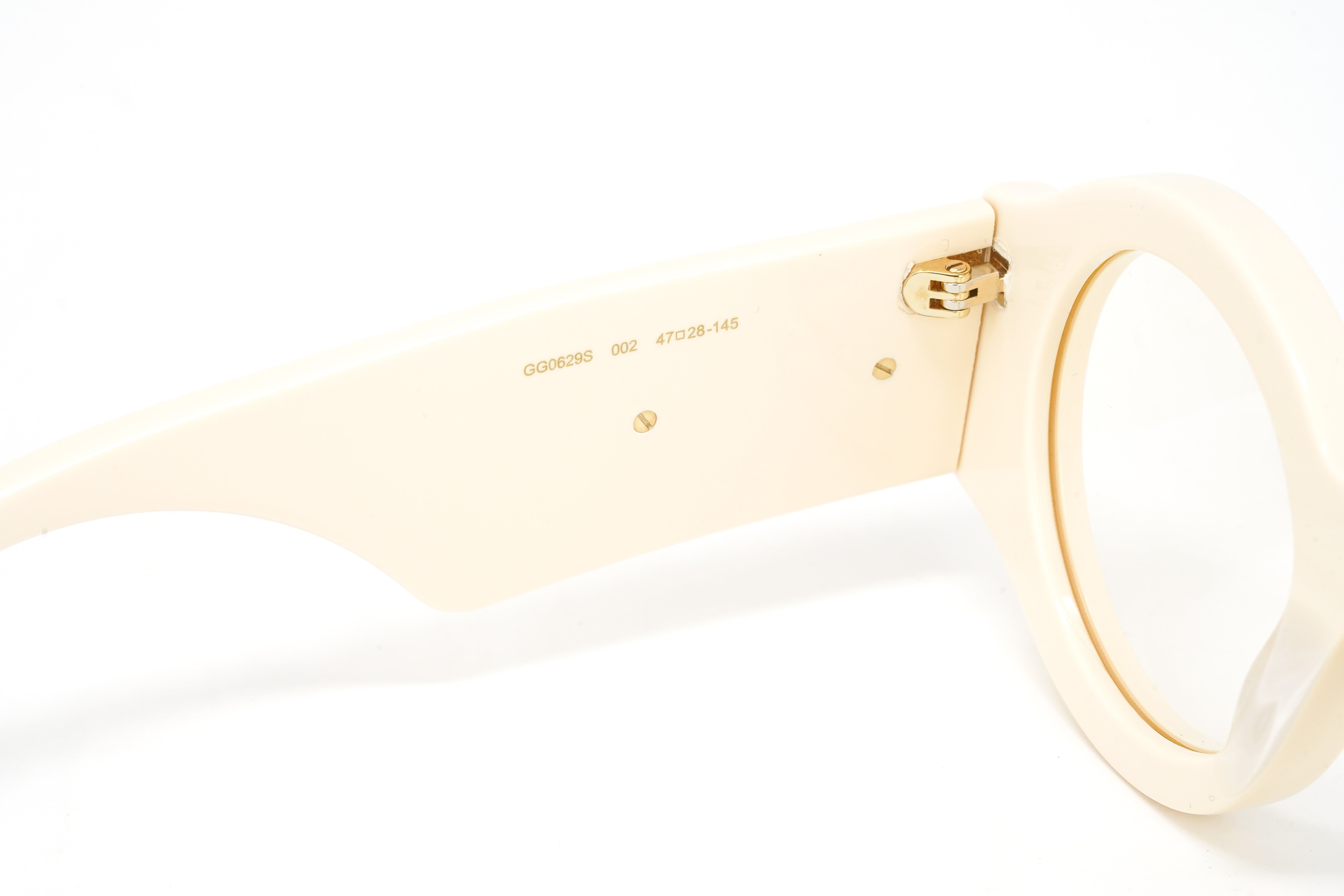 Gucci Men's Sunglasses Oversized Round Chunky Ivory GG0629S-002 47-GR8 Sunglasses