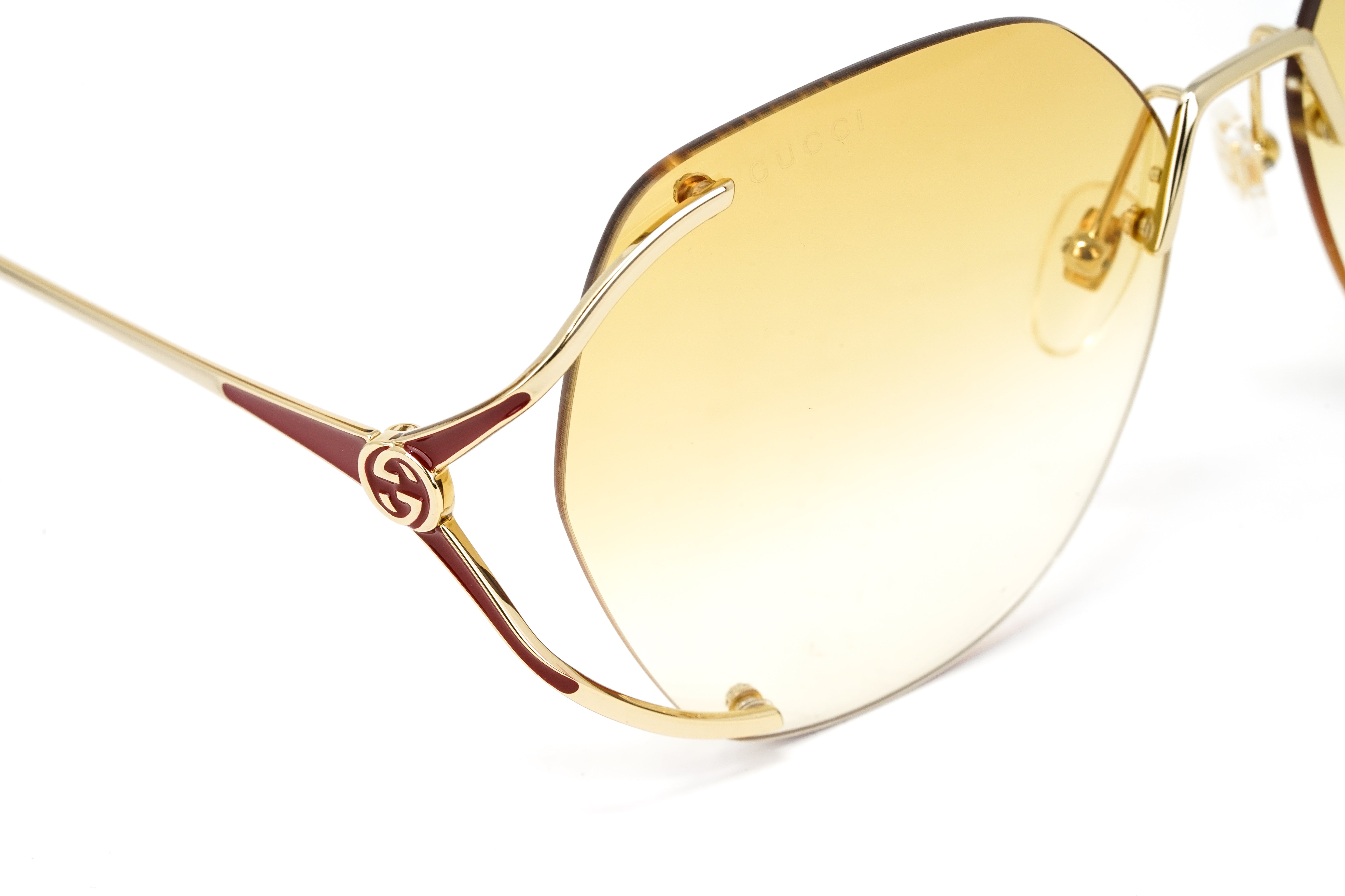 Gucci Women's Sunglasses Oversized Oval Gold GG0651S-005 59-GR8 Sunglasses