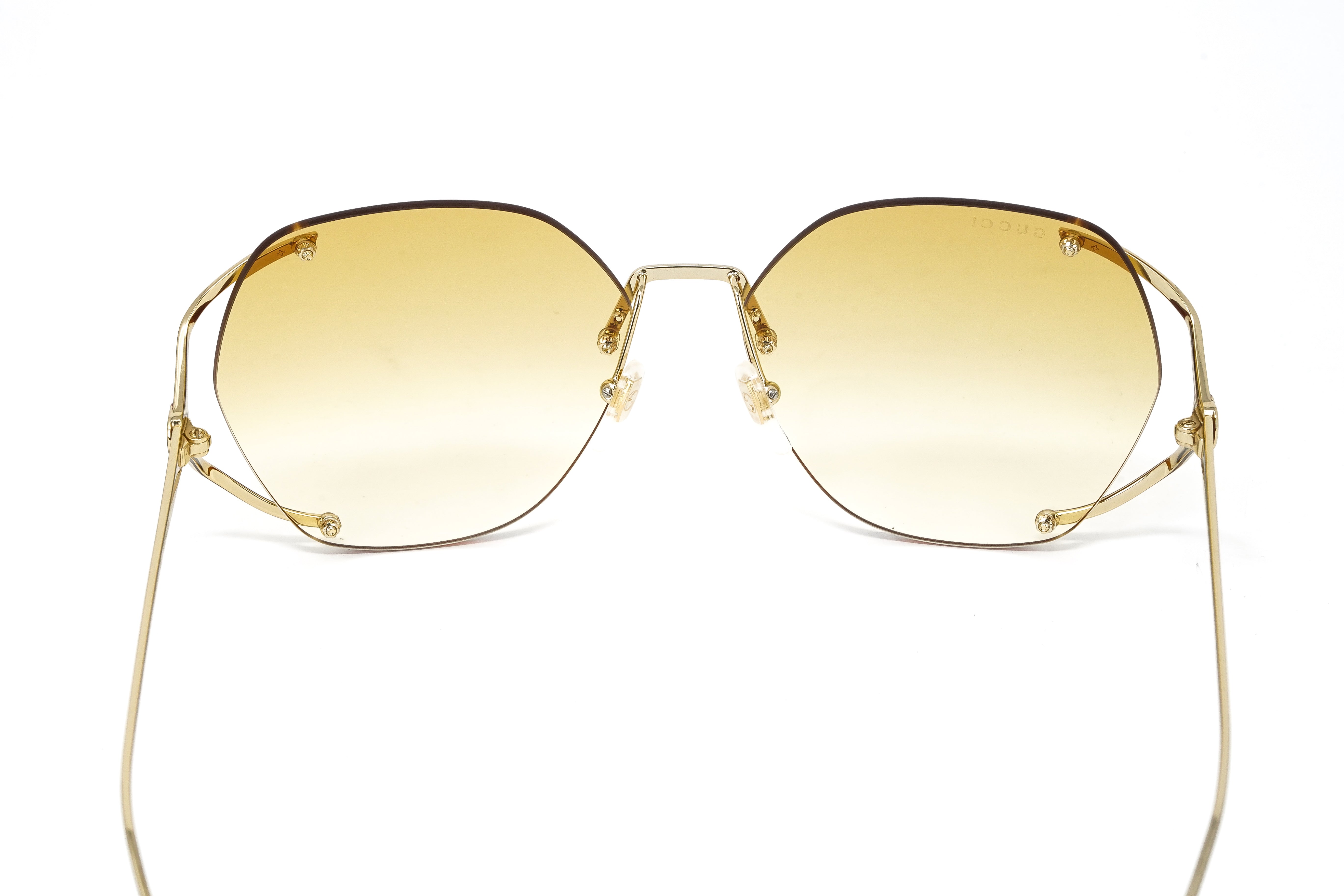 Gucci Women's Sunglasses Oversized Oval Gold GG0651S-005 59-GR8 Sunglasses