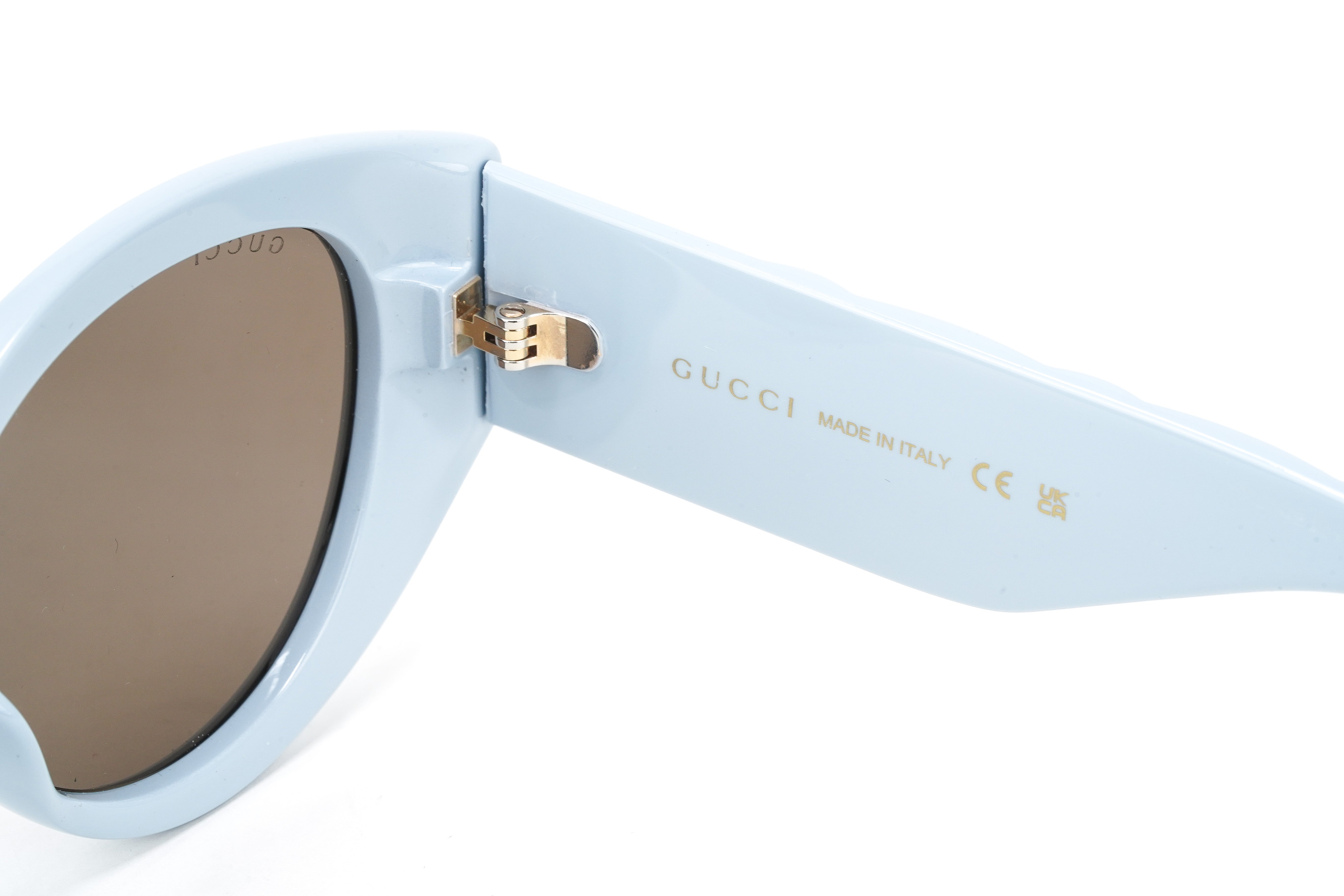 Gucci Women's Sunglasses Oversized Cat Eye Blue GG0809S-004 52-GR8 Sunglasses