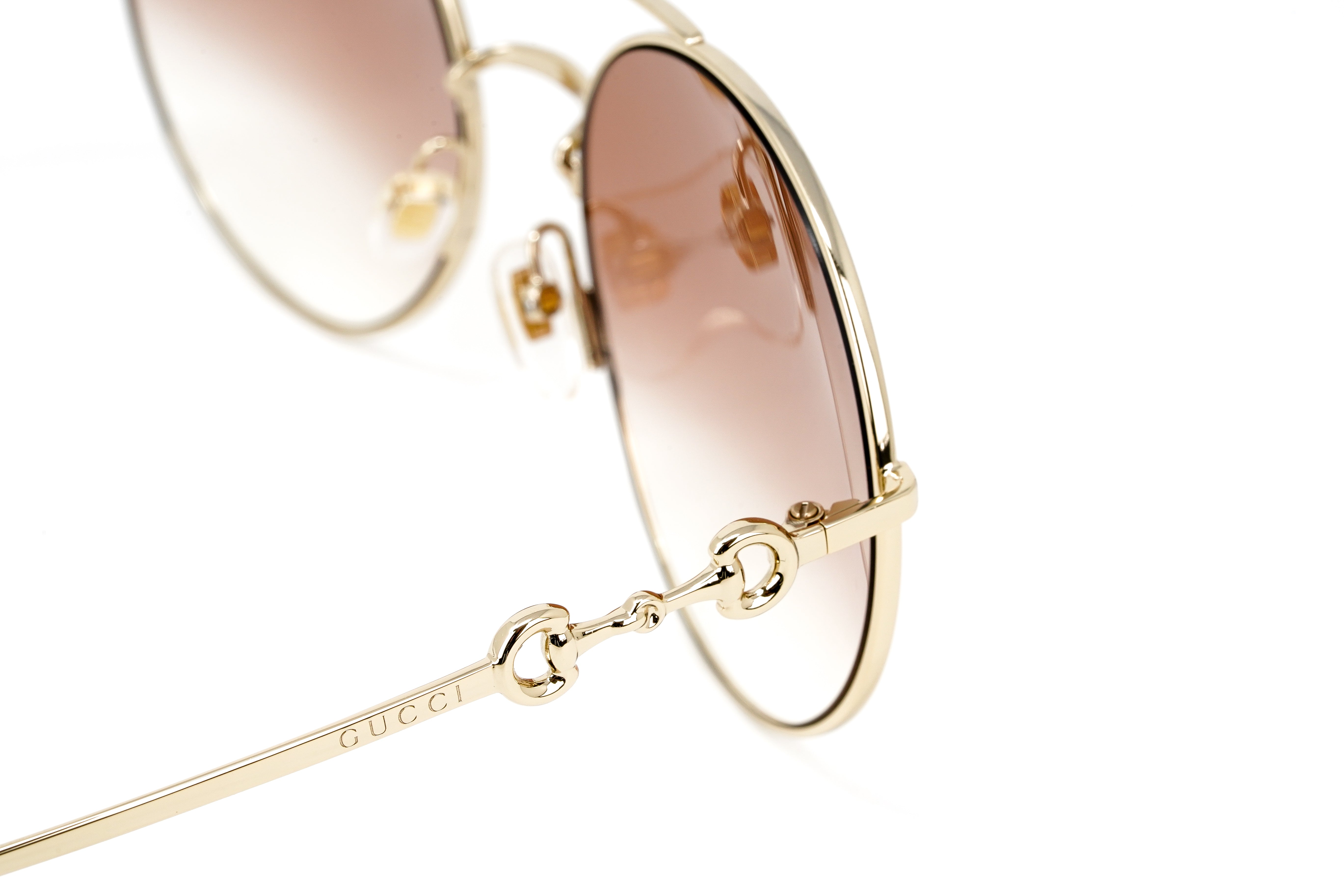 Gucci Women's Sunglasses Round Gold Pink GG0878S-003 59-GR8 Sunglasses