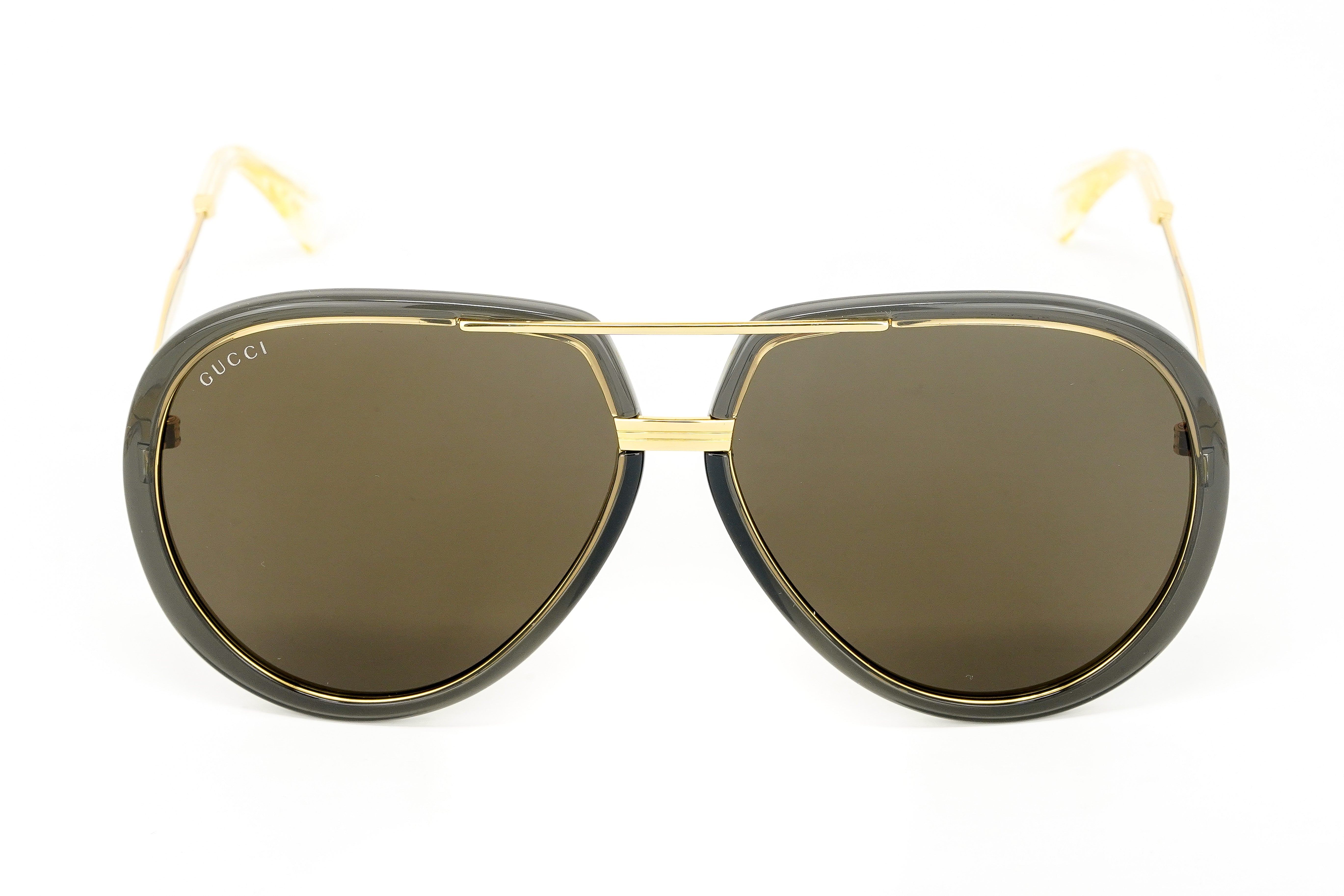 Gucci Unisex Sunglasses Oversized Pilot Black Gold GG0904S-001 61-GR8 Sunglasses